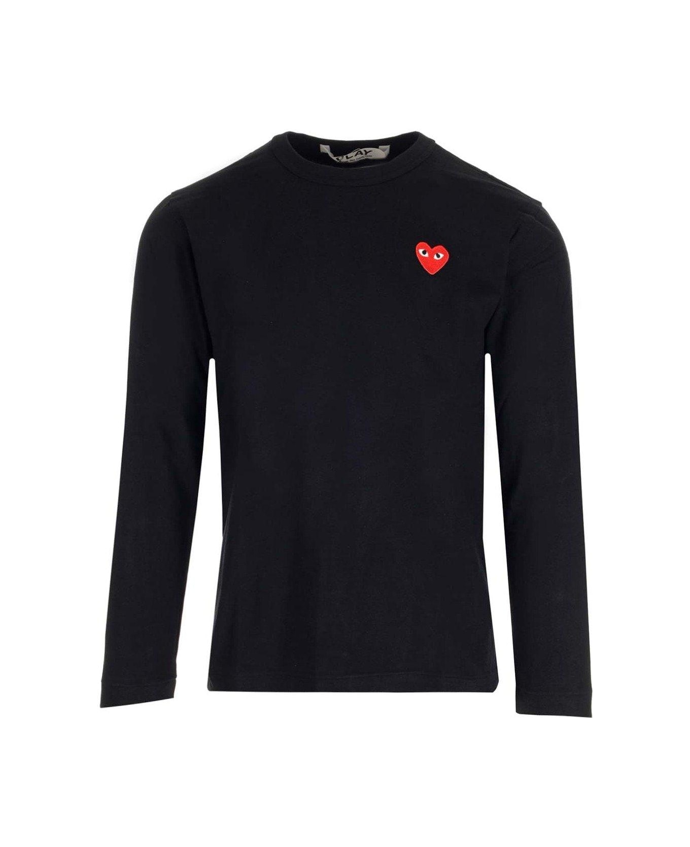 Comme des Garçons Play Heart Logo Patch Long-sleeved T-shirt - Nero