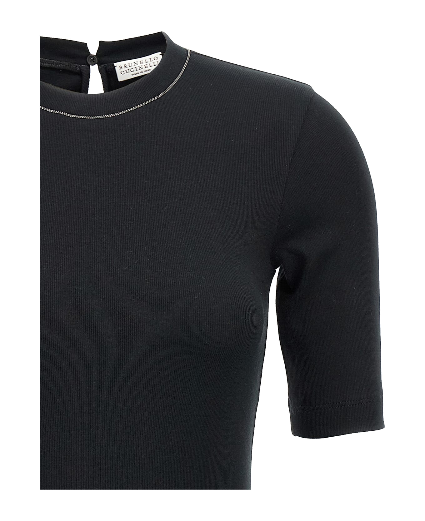Brunello Cucinelli Monile Ribbed T-shirt - Black  