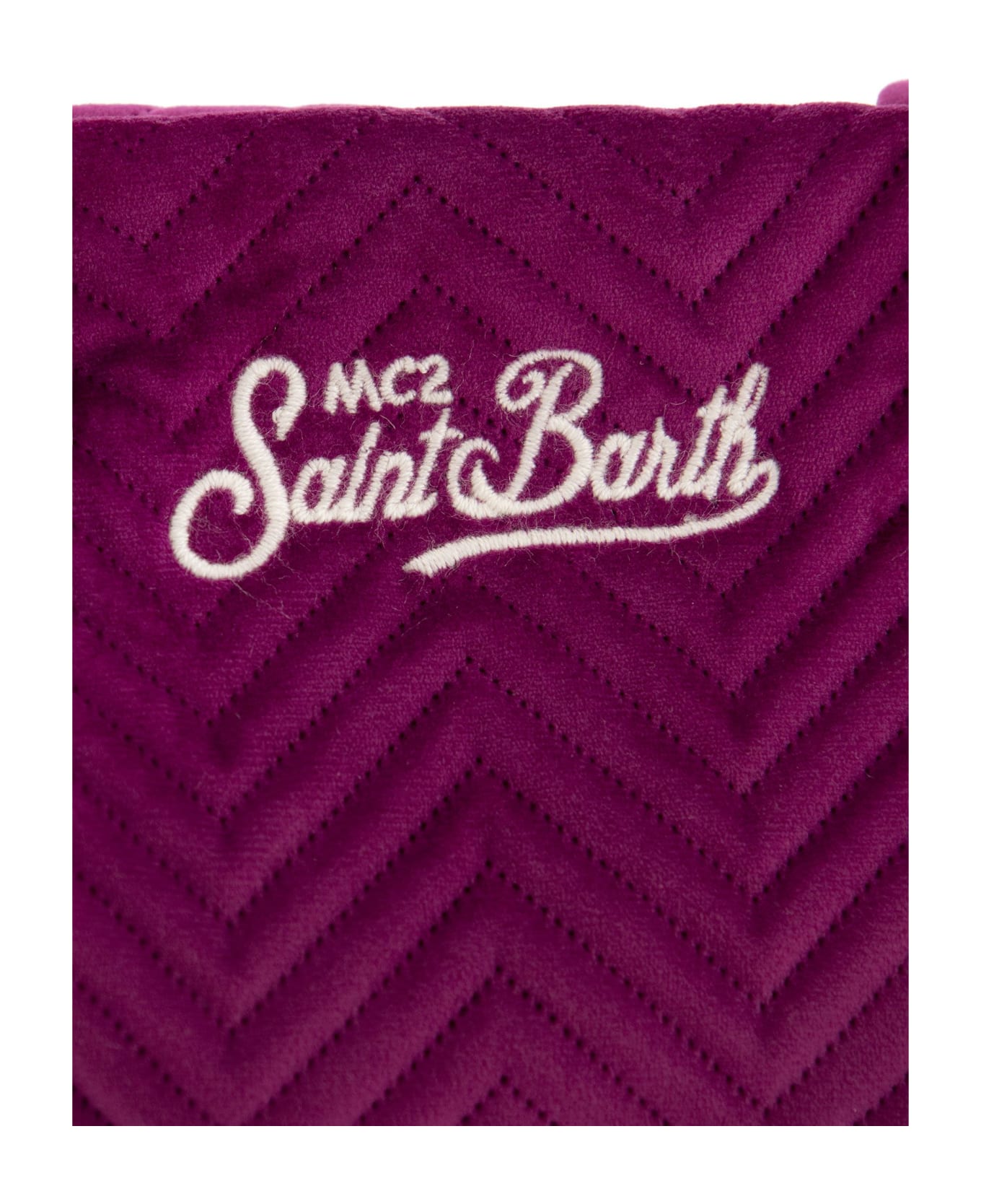 MC2 Saint Barth Quilted Velvet Clutch Bag - Purple