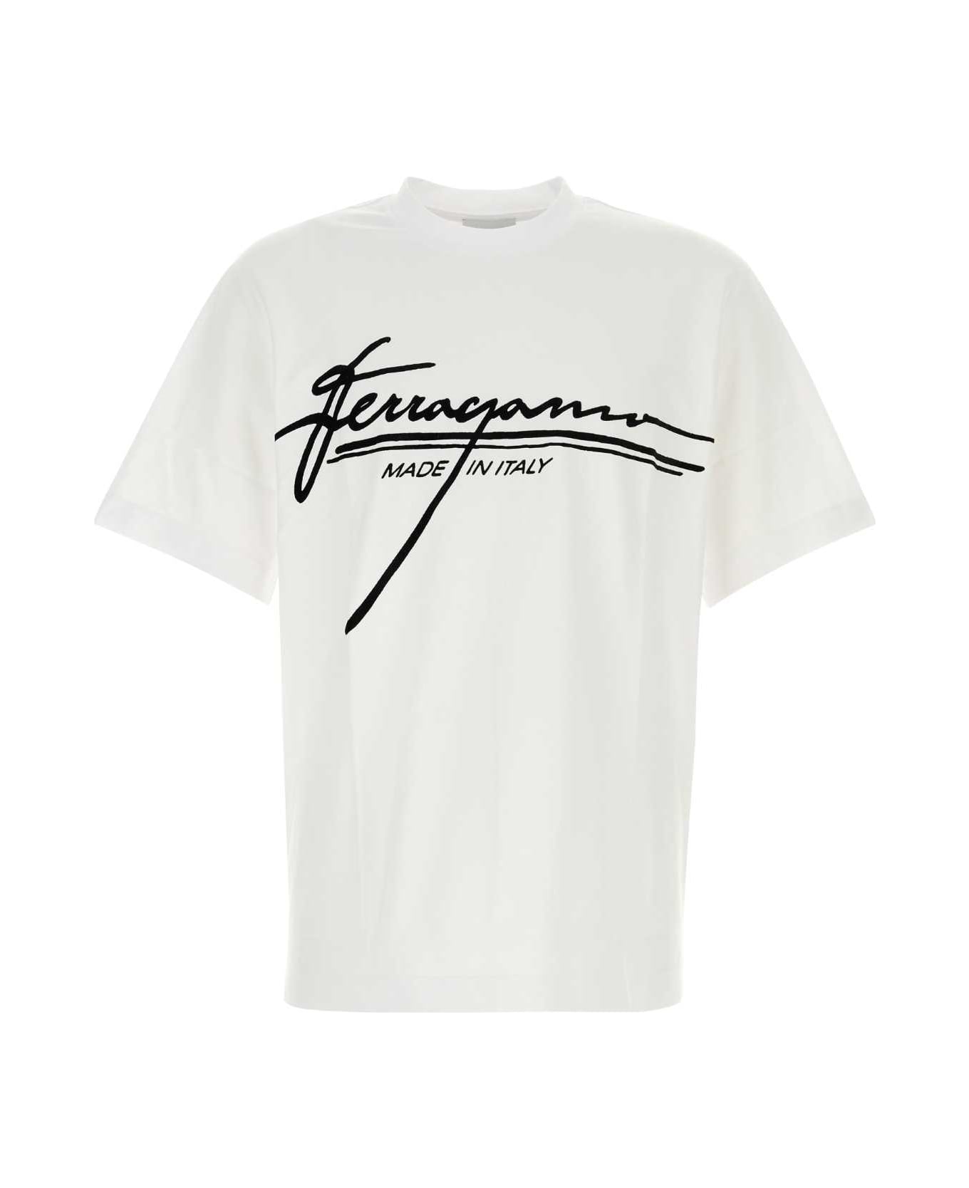 Ferragamo White Cotton T-shirt - BIANCO