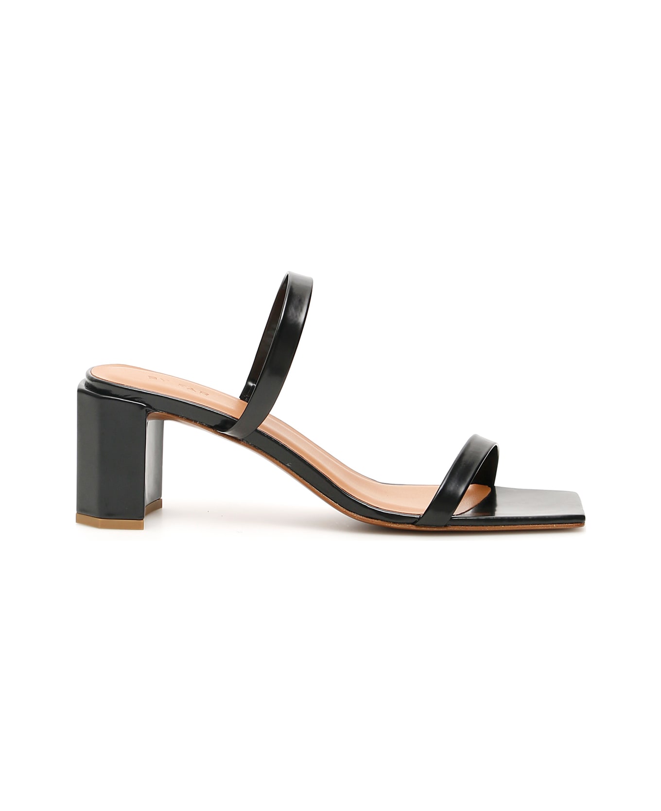 BY FAR Tanya Semi-gloss Leather Mules - BLACK (Black)