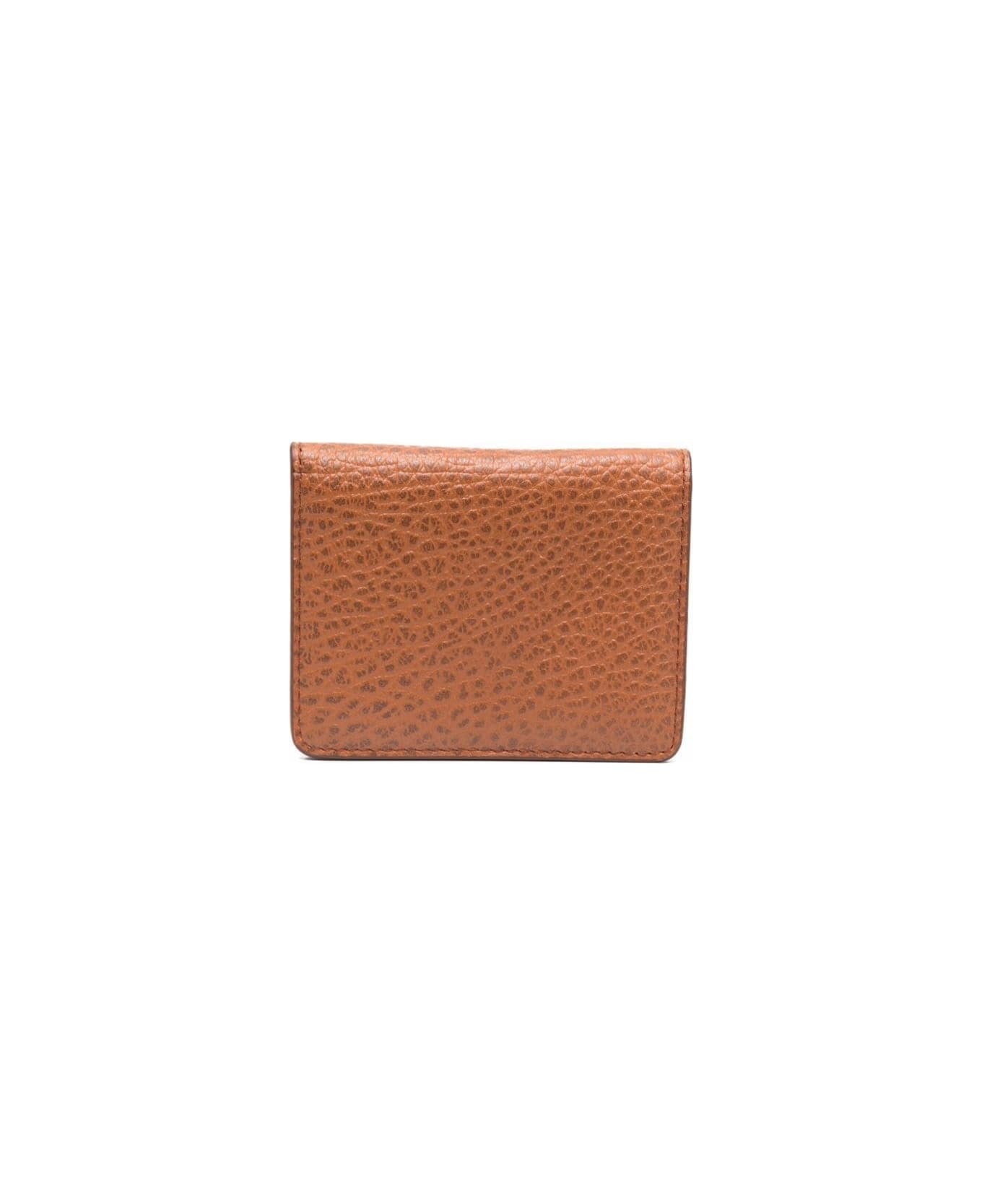Maison Margiela Beige Cardholder With Inner Chain In Grainy Leather Woman Maison Margiela - Beige