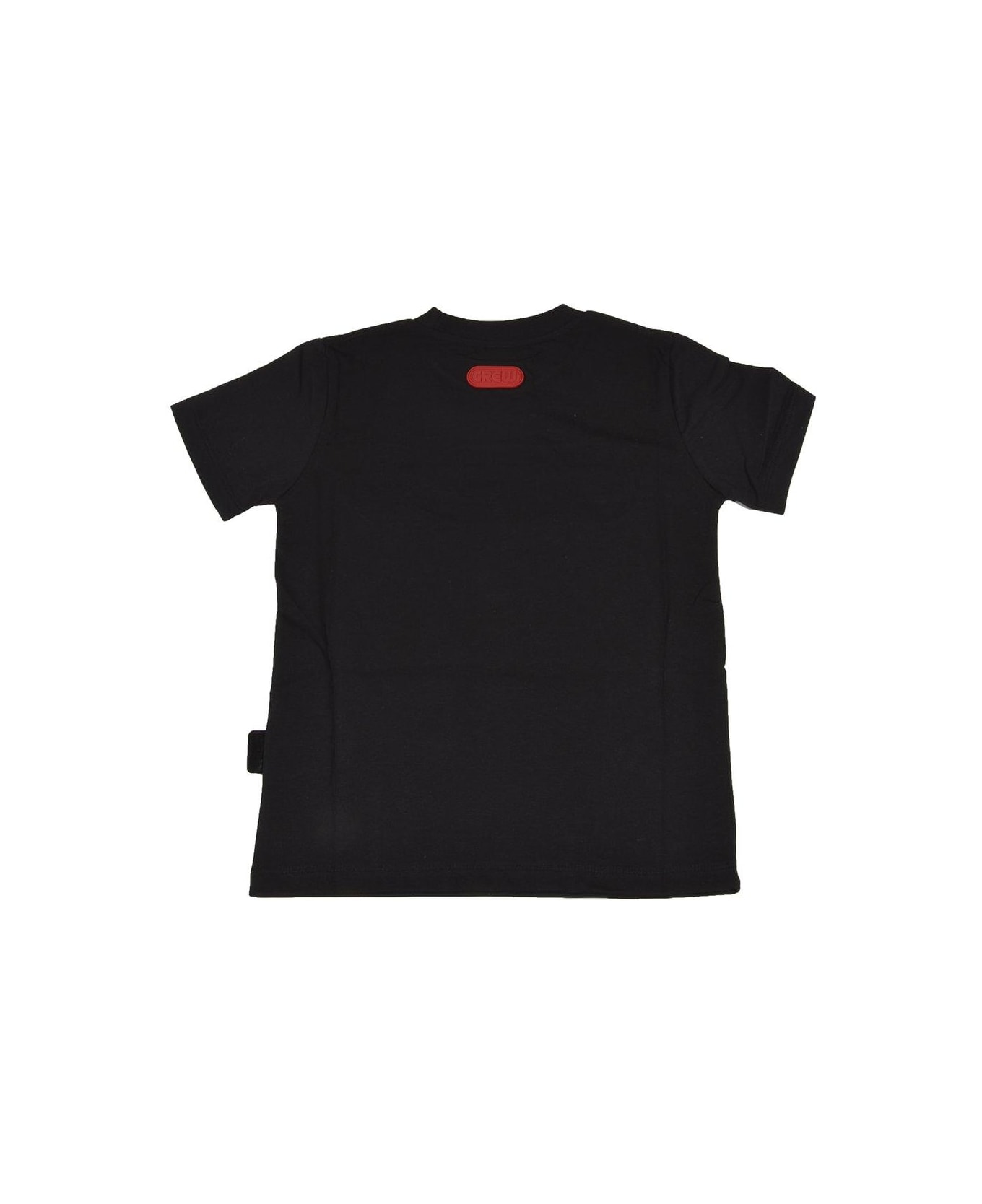 GCDS Mini Logo Embroidered T-shirt - BLACK