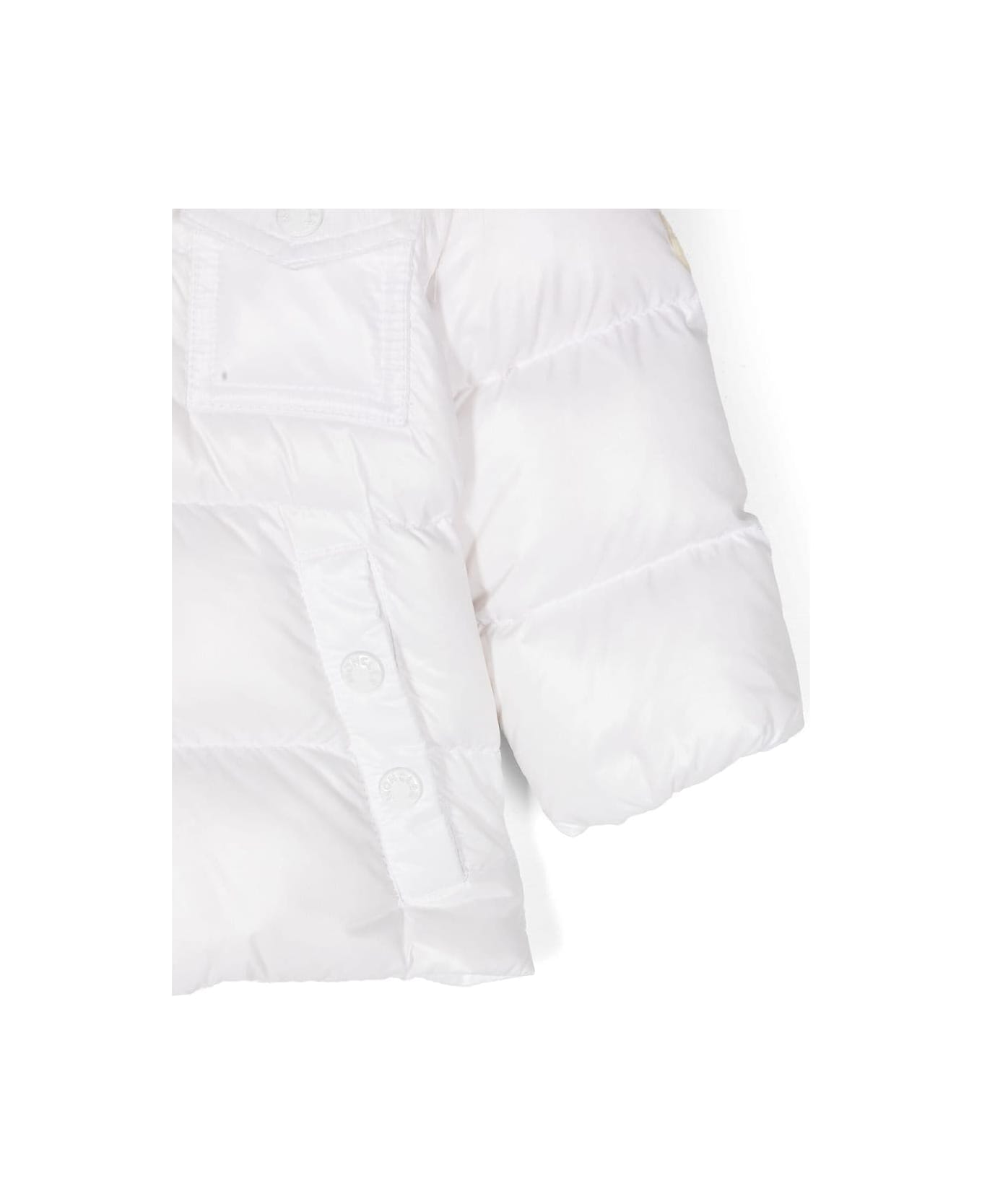 Moncler White Down Jacket Baby Girl - White