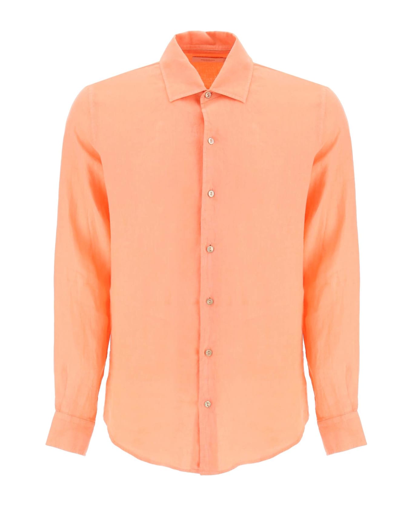 Agnona Classic Linen Shirt - CORAL (Orange) シャツ