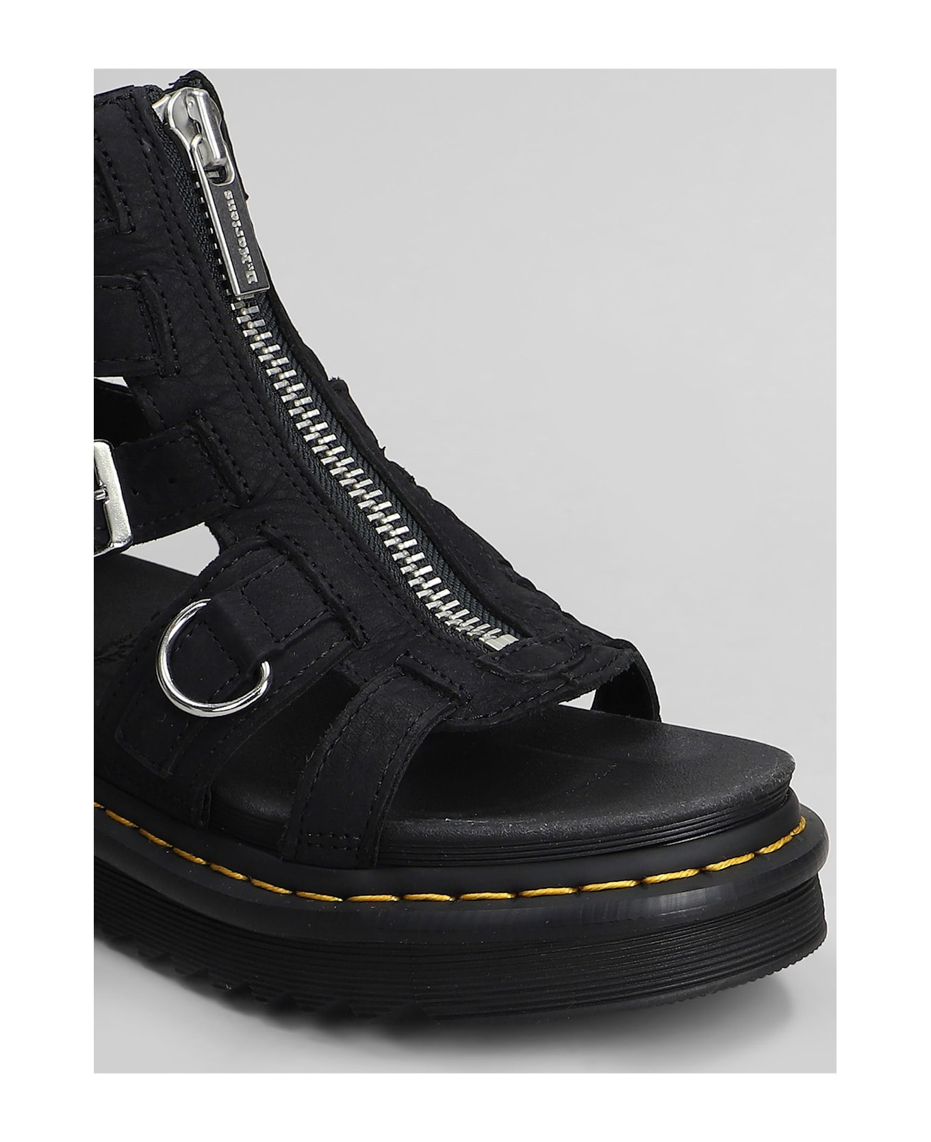 Dr. Martens Olson Sandals In Black Nubuck - black