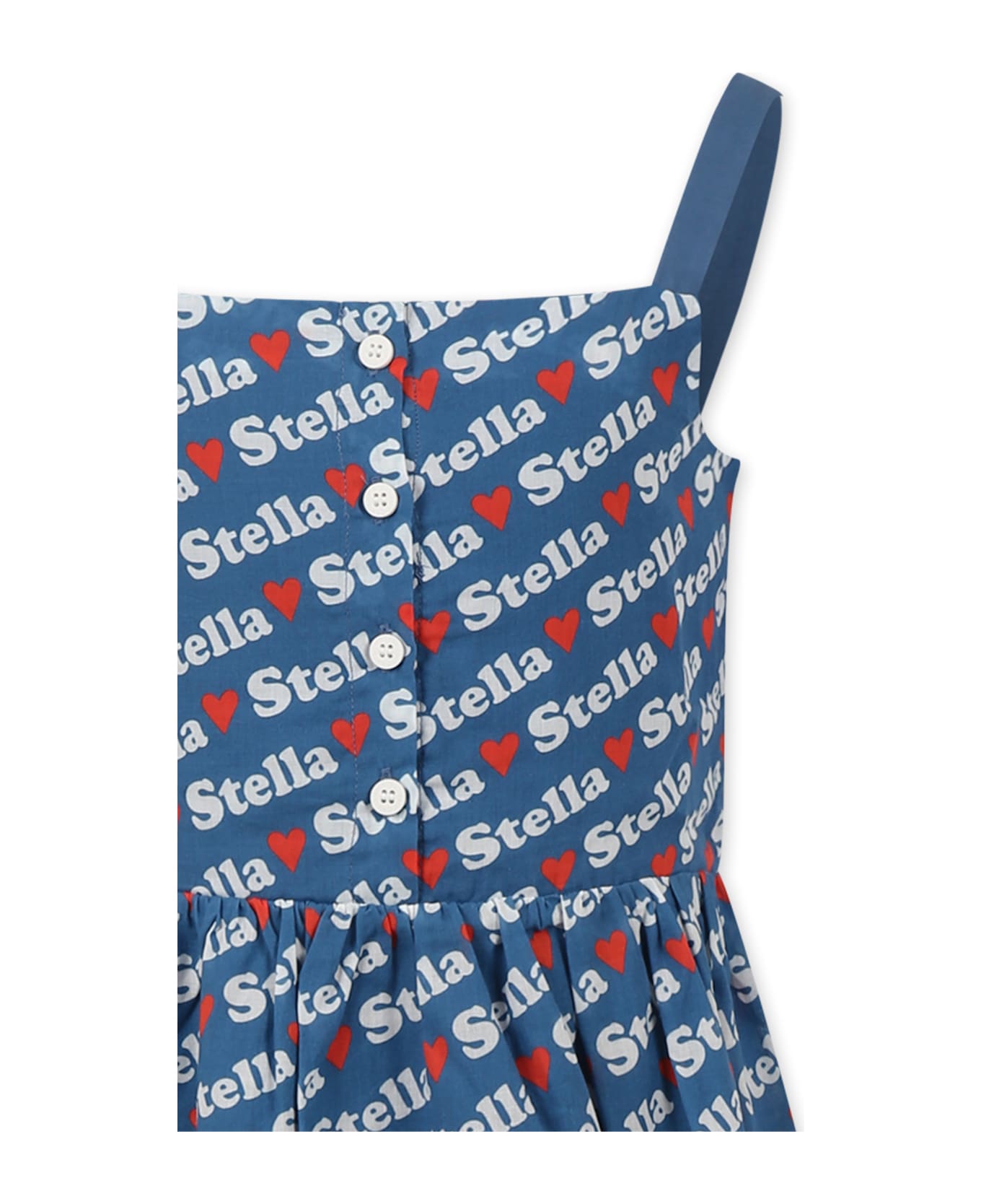 Stella McCartney Kids Blue Dress For Girl With Logo - Blue