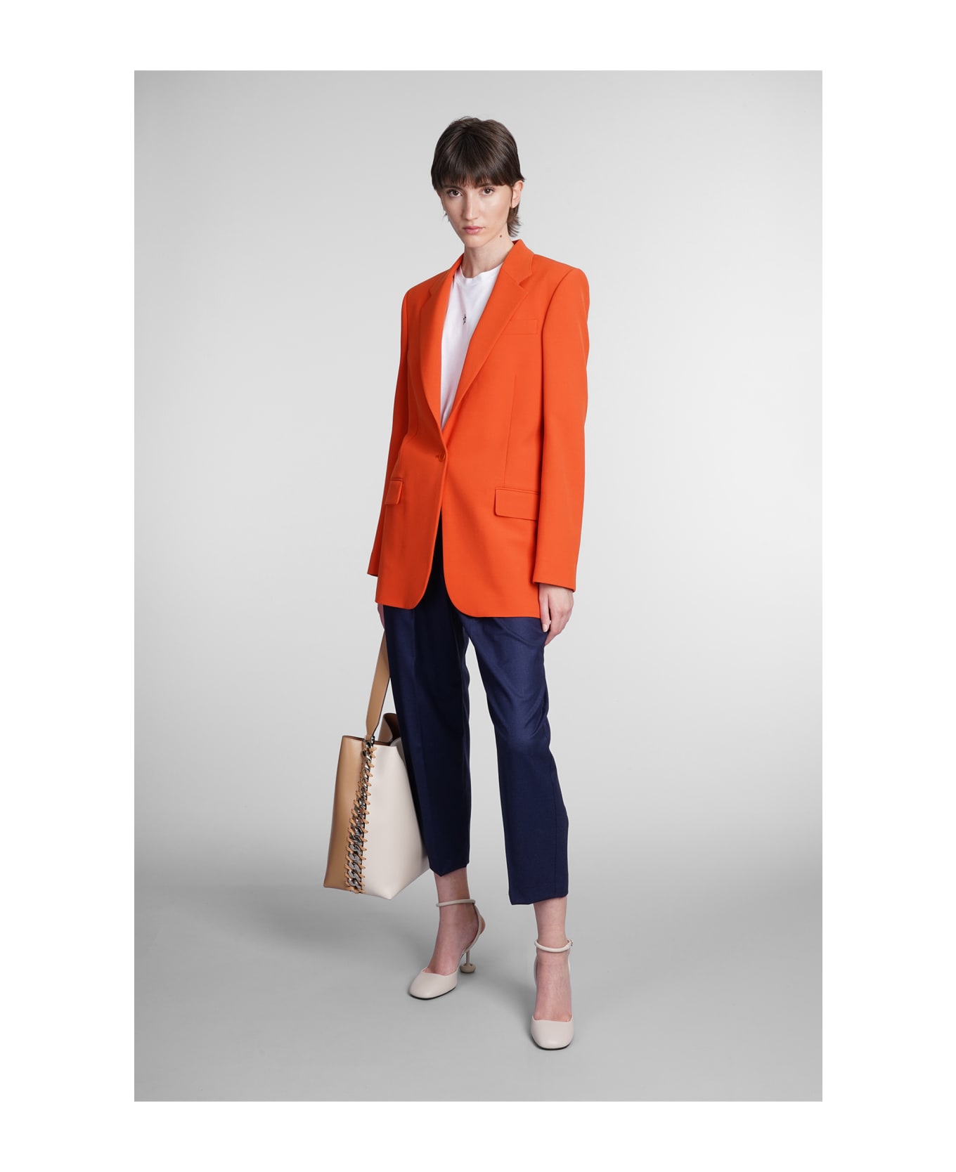Stella McCartney Blazer In Orange Polyester - Marrone