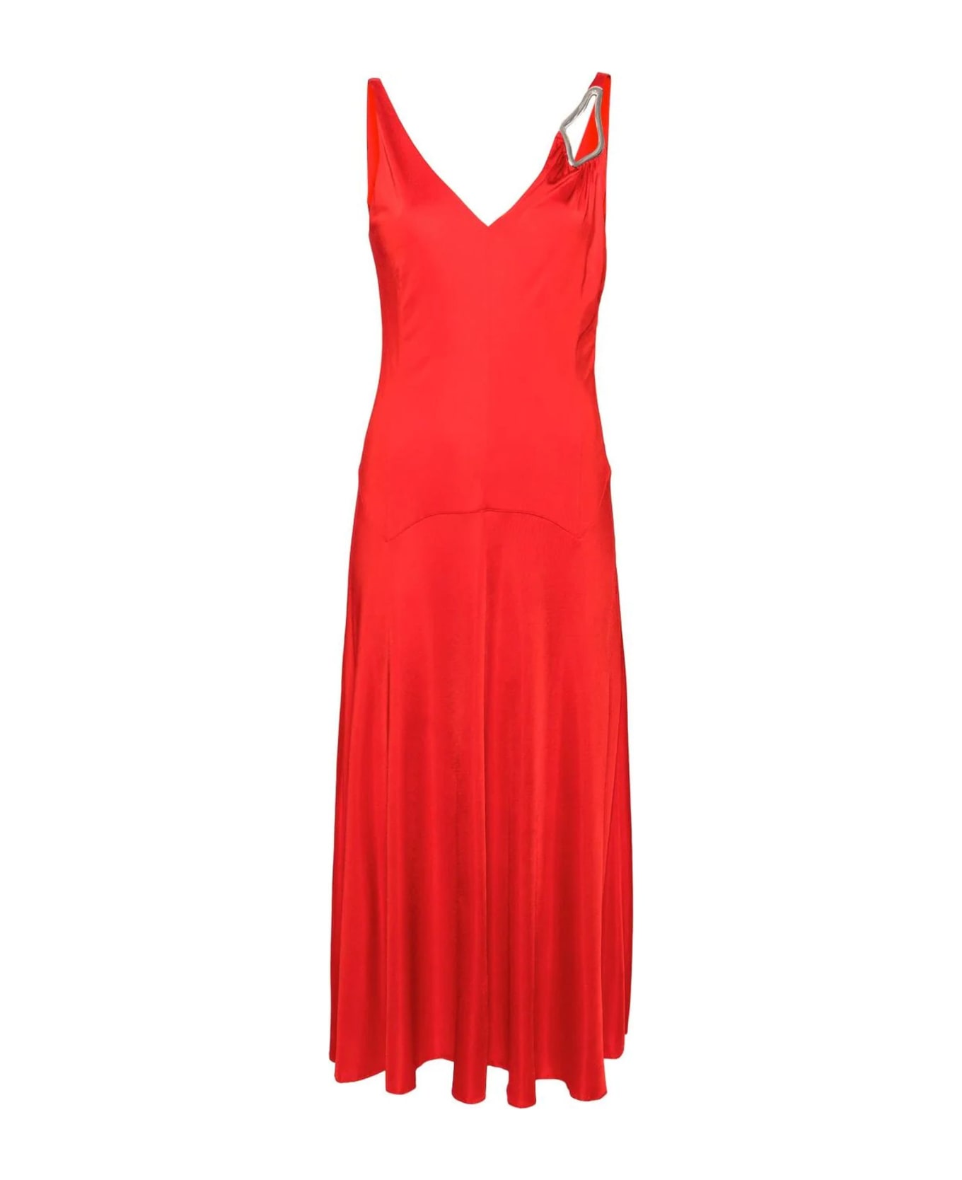 Lanvin Sleeveless A-line Midi Dress In Viscose - Red