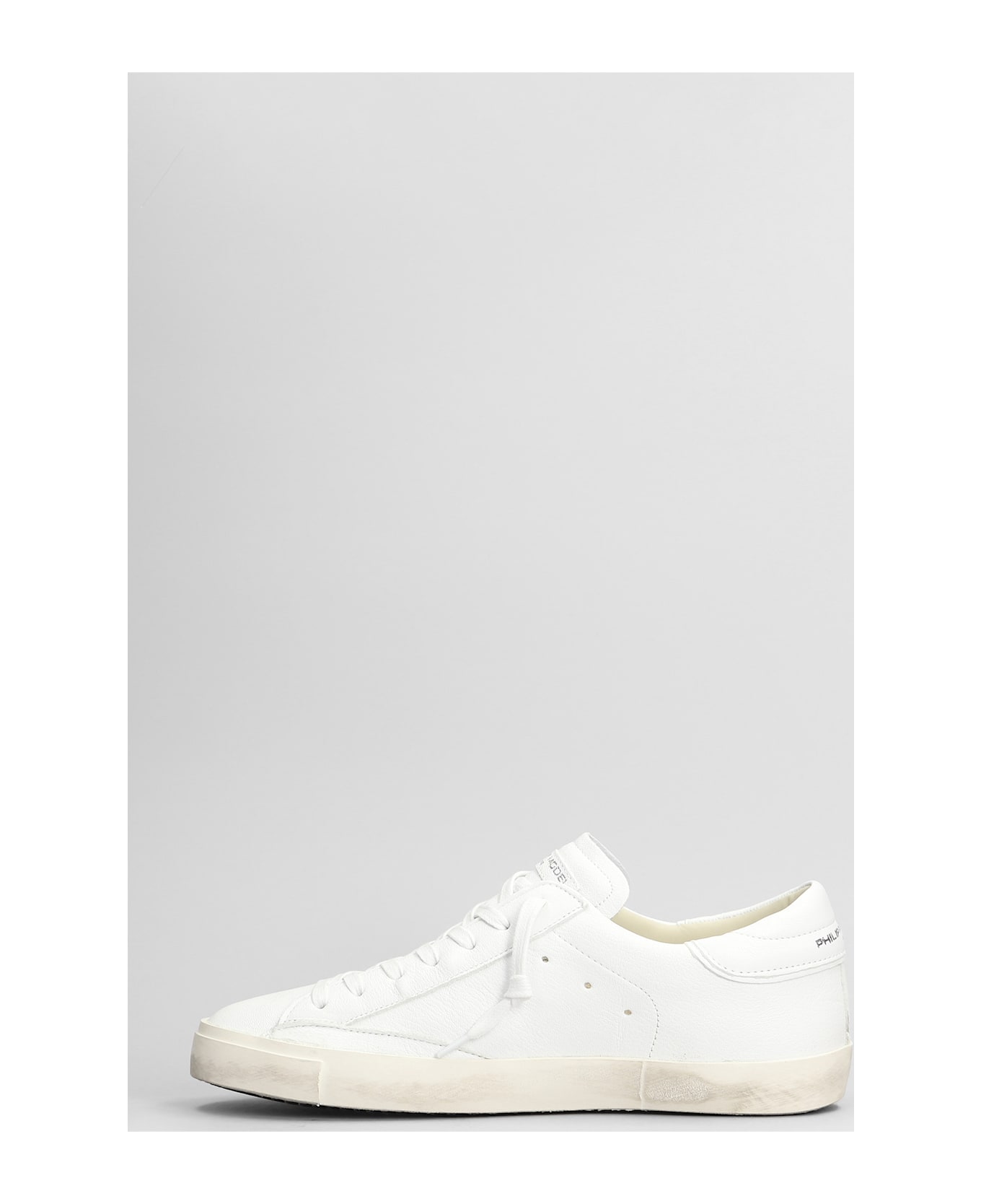 Philippe Model Prsx Low Sneakers In White Leather - white