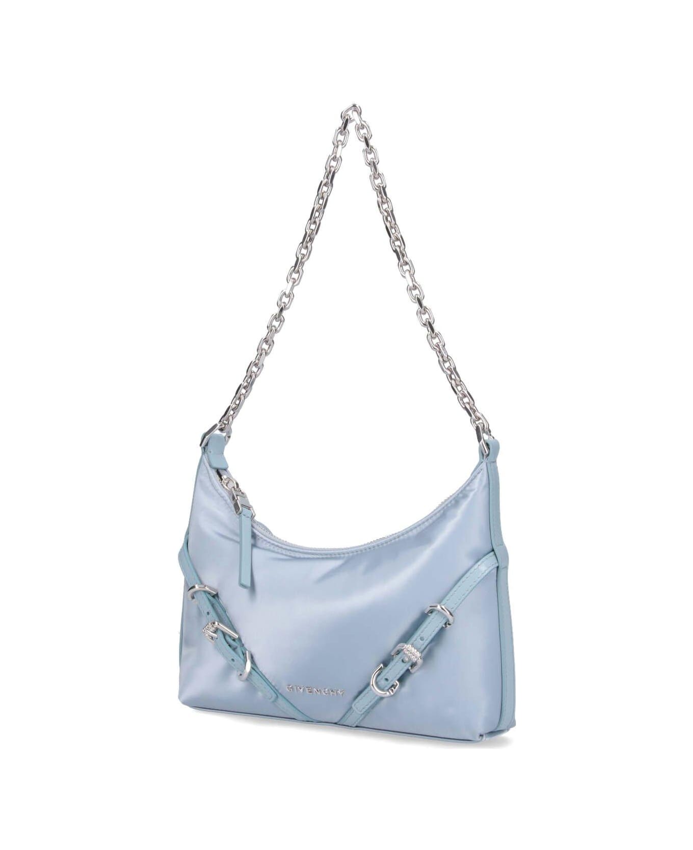 Givenchy Voyou Party Buckle Detailed Shoulder Bag - BABY BLUE