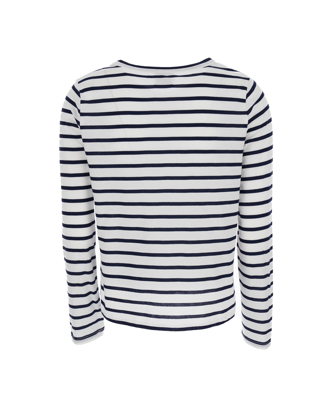 Allude White Striped Long Sleeve T-shirt In Cotton Woman - White Tシャツ