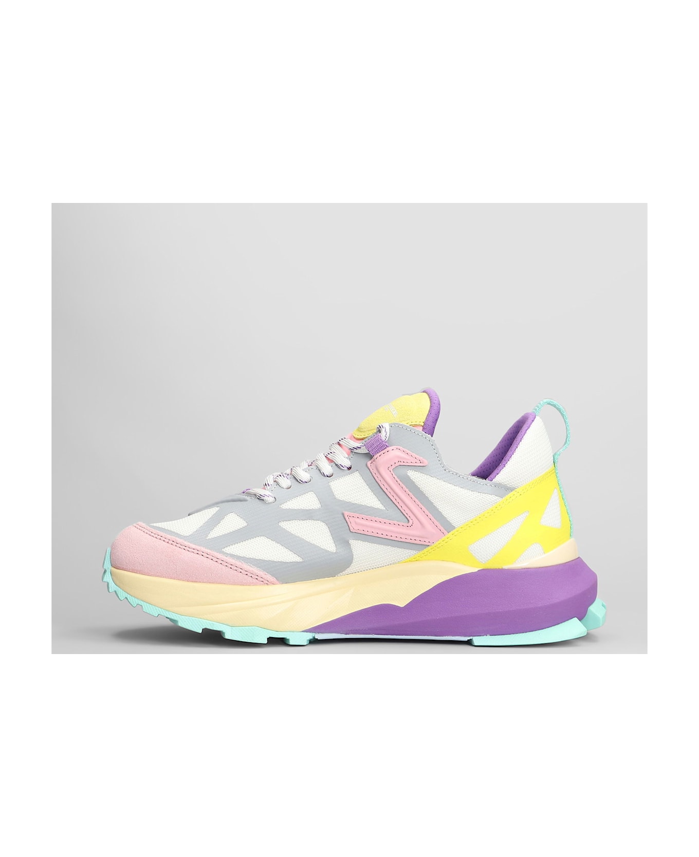 Philippe Model Rocx Low Sneakers In White Leather And Fabric - white