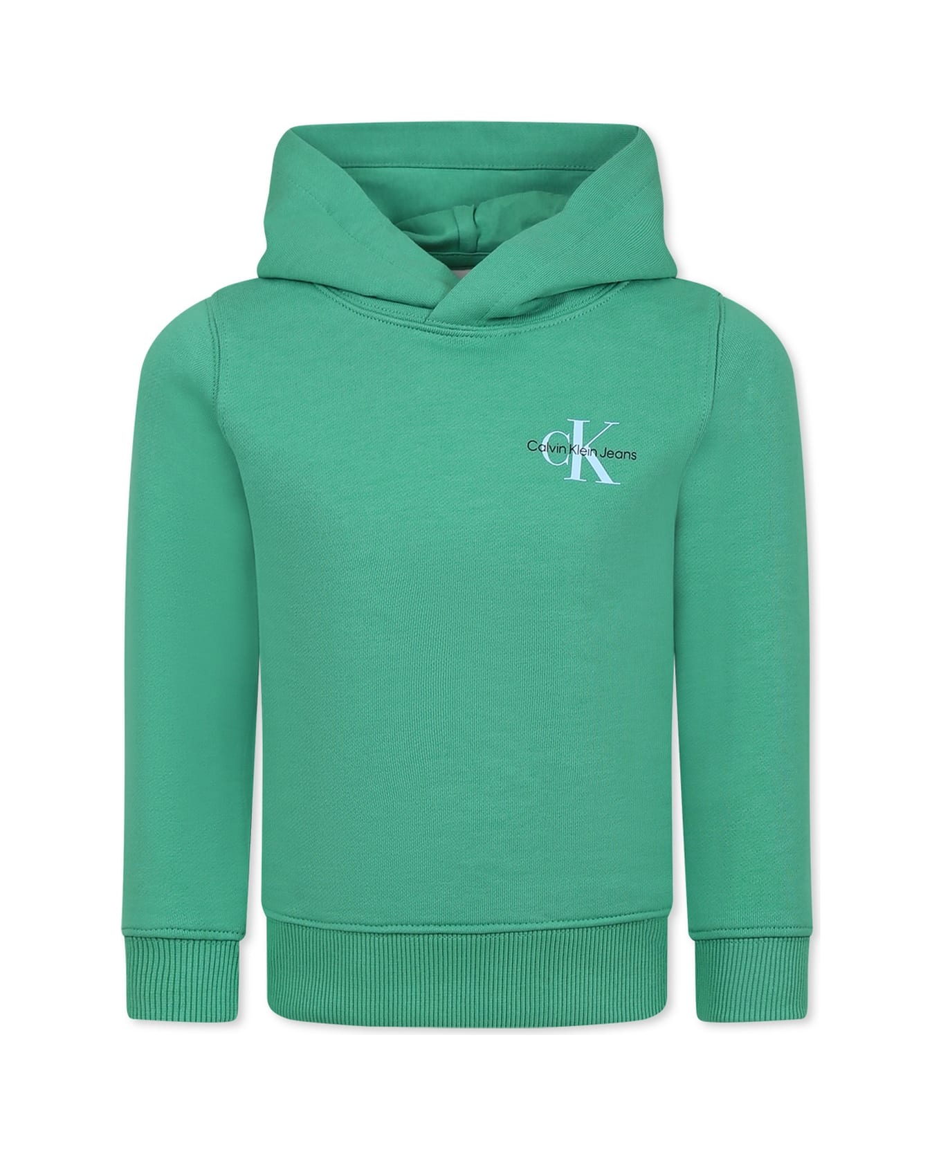 Calvin Klein Green Sweatshirt For Kids With Logo - Green