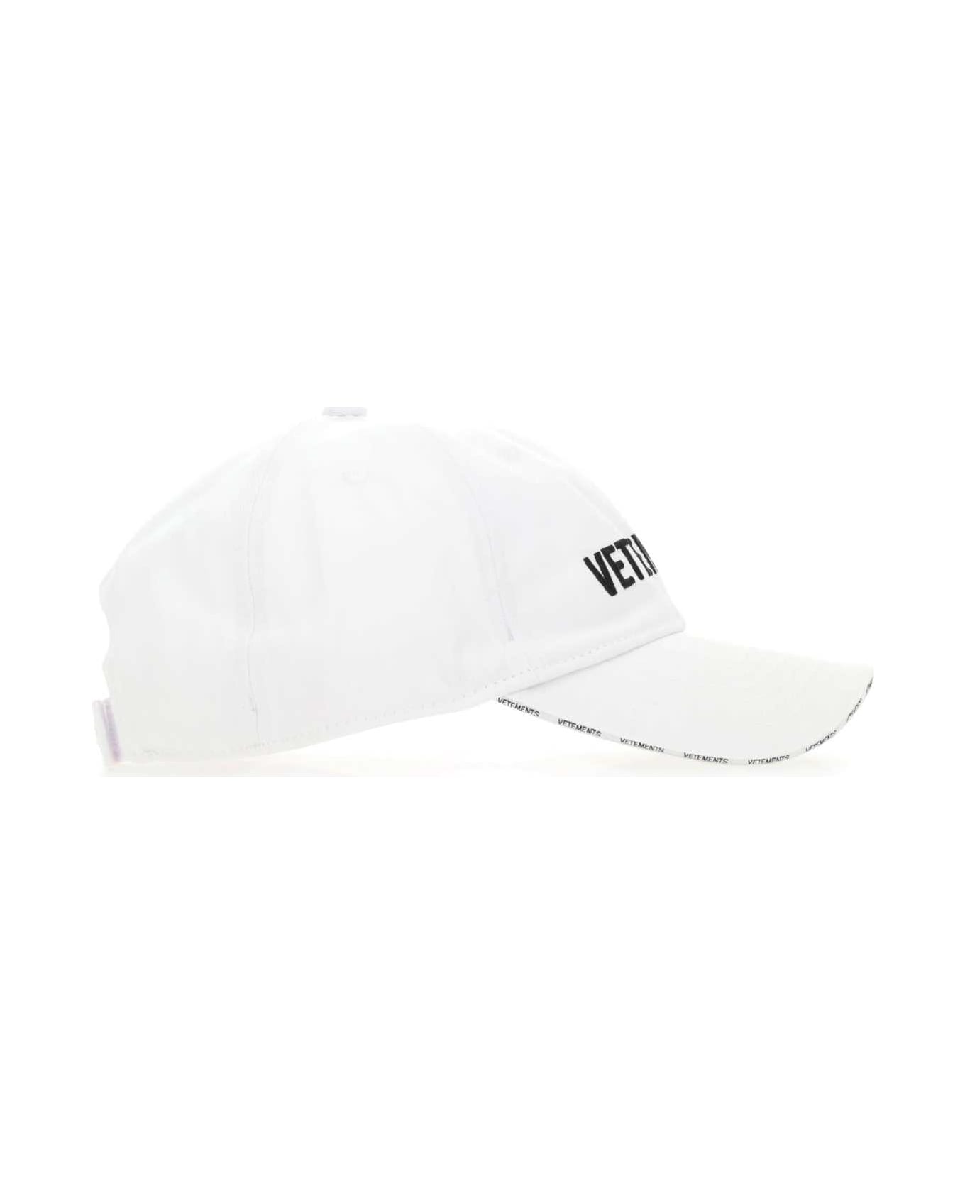 VETEMENTS White Cotton Baseball Cap - WHITE