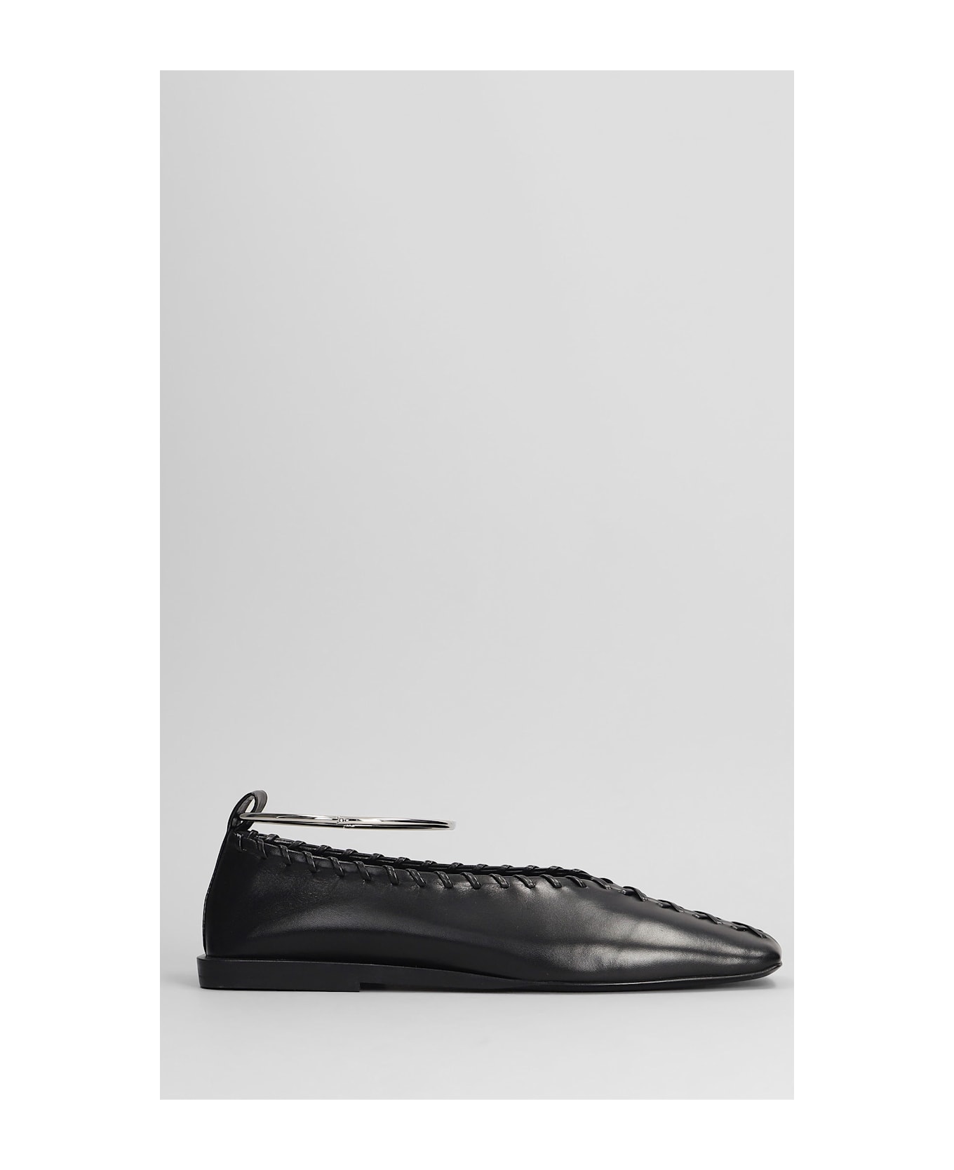 Jil Sander Ballet Flats In Black Leather - black