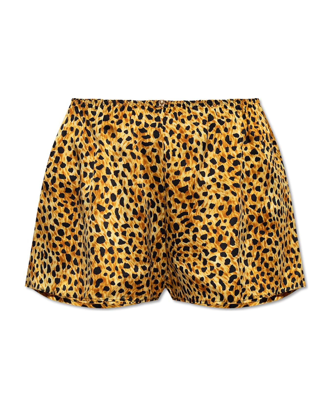 Versace Silk Shorts With Animal Motif - Neutral