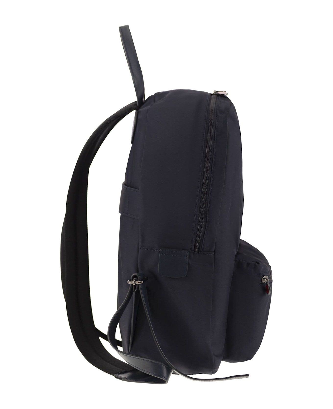 Kiton Technical Fabric Backpack With Logo - Blue