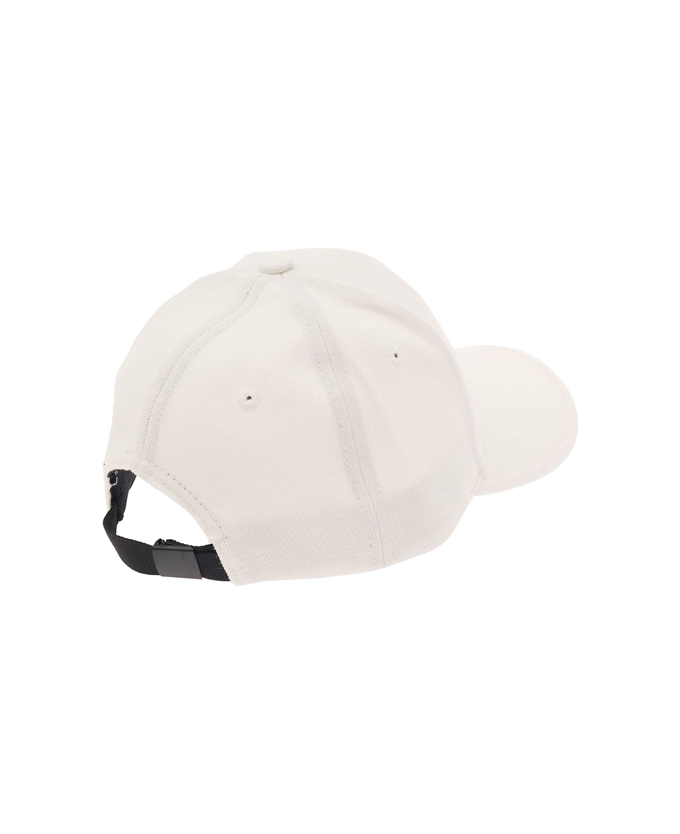 Stone Island Junior White Baseball Cap With Logo In Cotton Boy - White アクセサリー＆ギフト