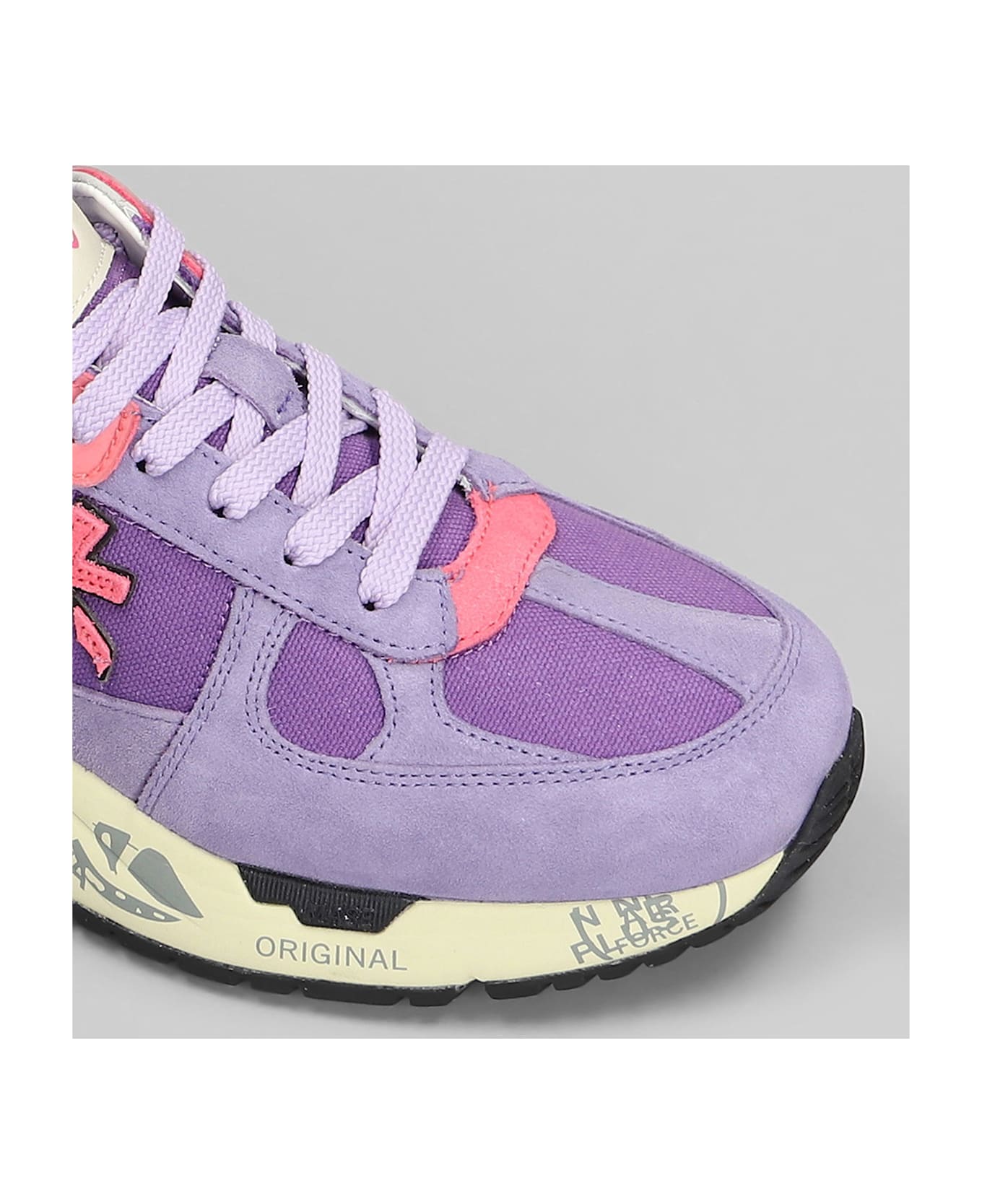 Premiata Mase Sneakers In Viola Suede And Fabric - Viola