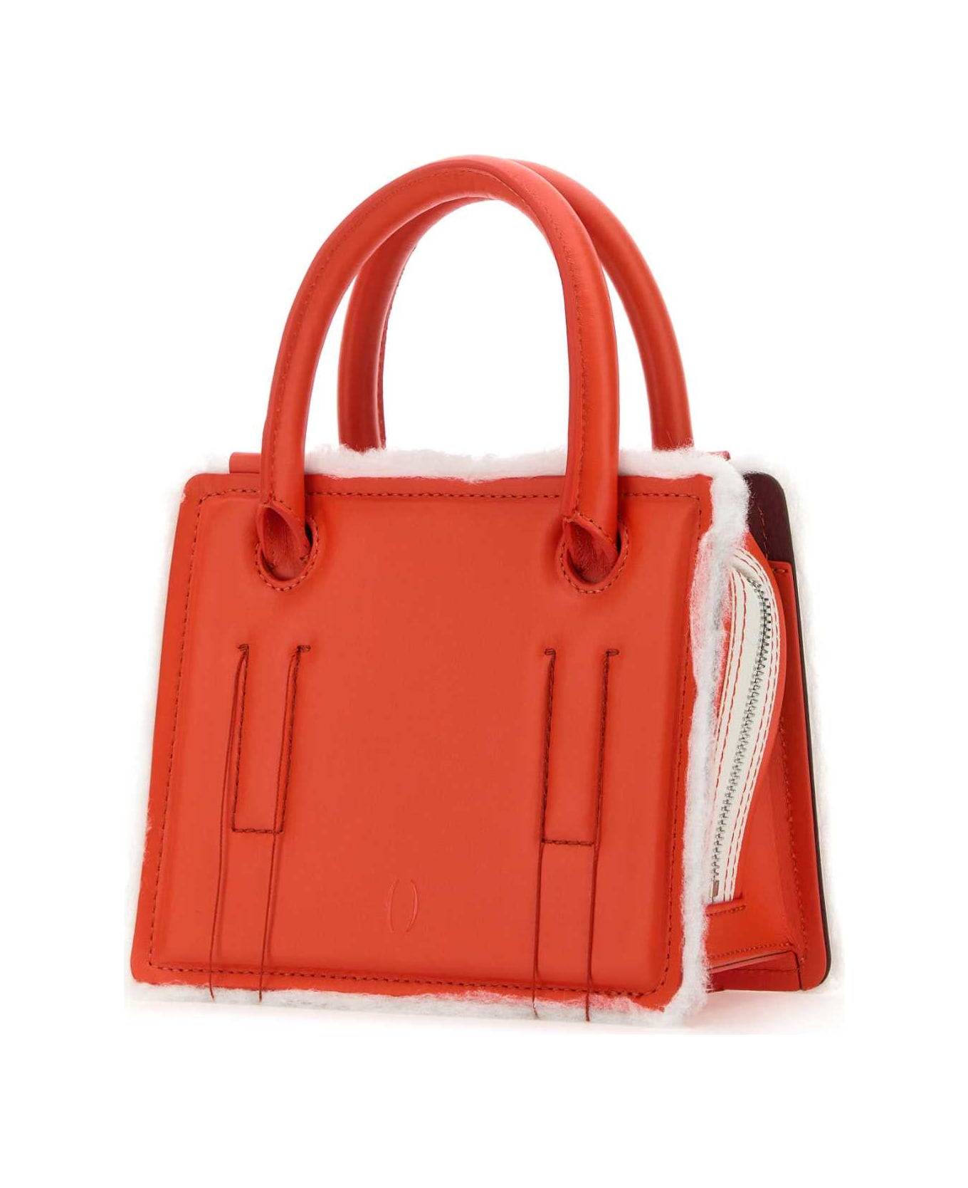 Dentro Coral Leather Mini Otto Handbag - RED