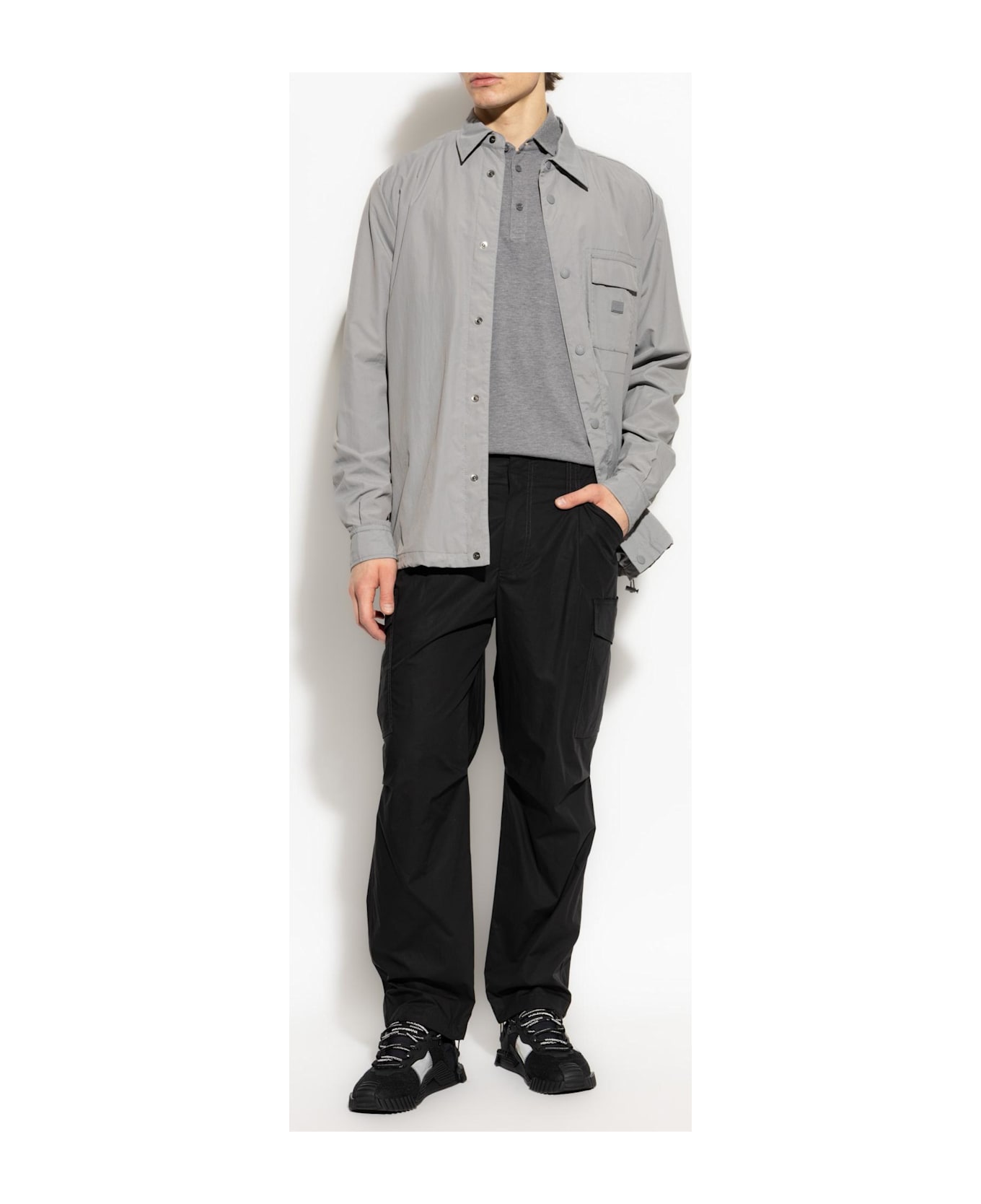 Dolce & Gabbana Jacket With Logo Appliqué - Light gray