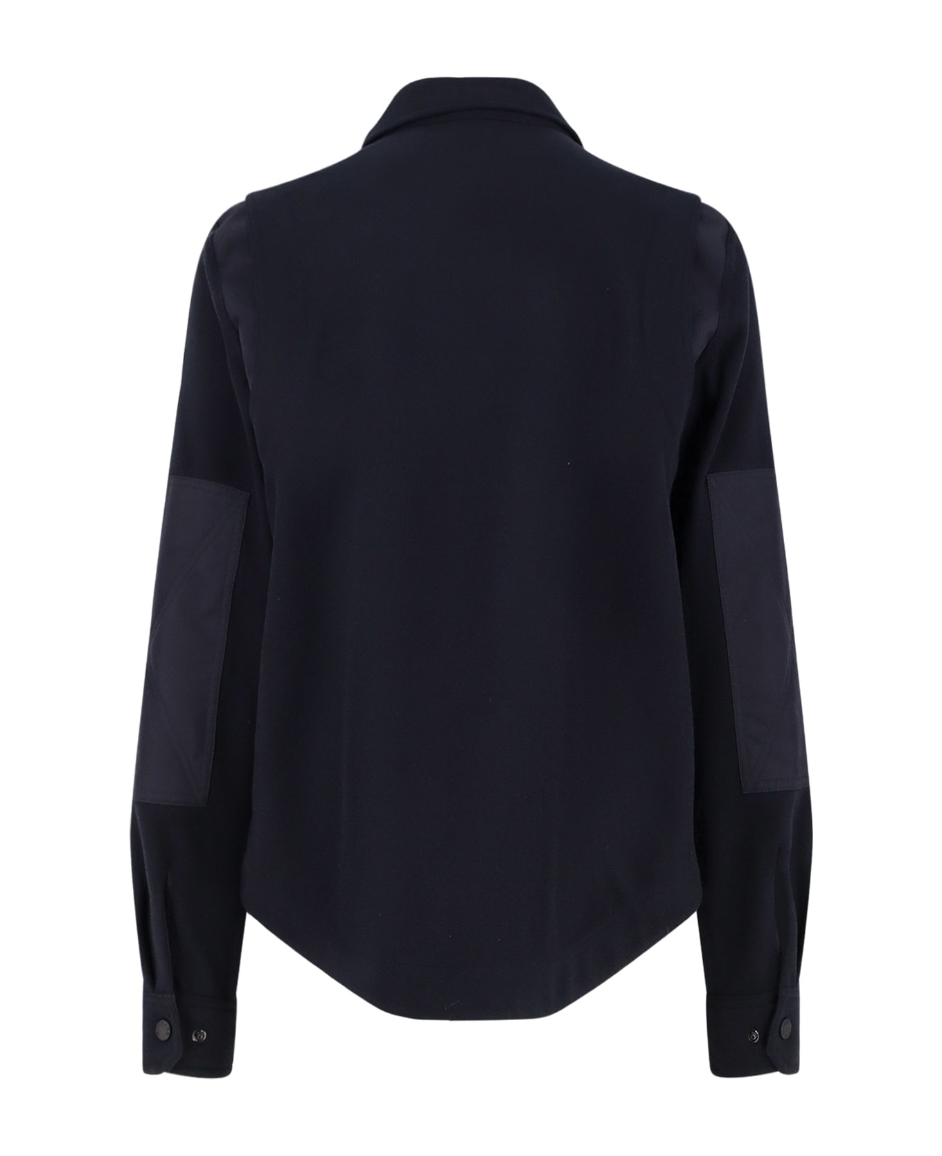 Moncler Grenoble Shirt/jacket With Iconic Logo Patch - Blue