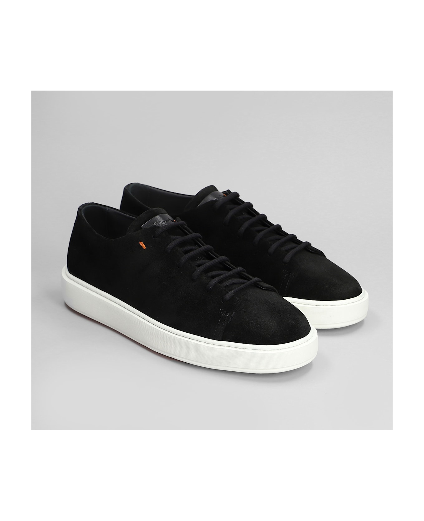 Santoni Drunks Sneakers In Black Suede - black
