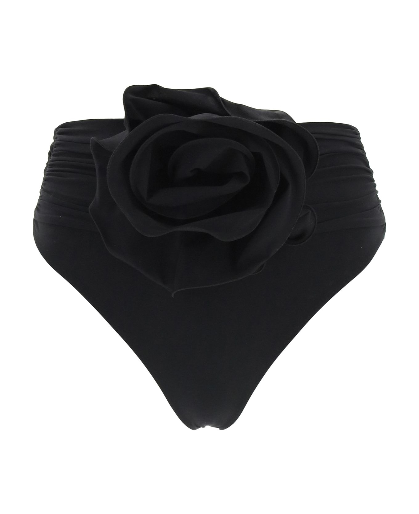 Magda Butrym High-waisted Bikini Slip With Flower Clip - BLACK (Black)