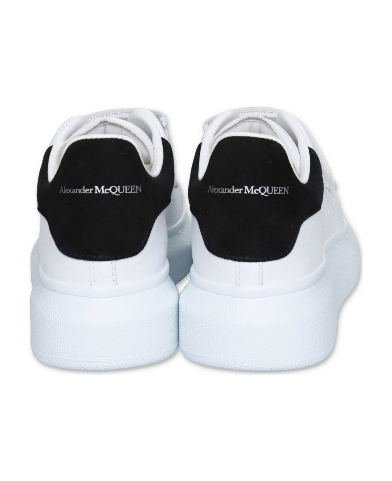 Alexander McQueen Sneakers Bianche In Pelle Con Velcro - Bianco