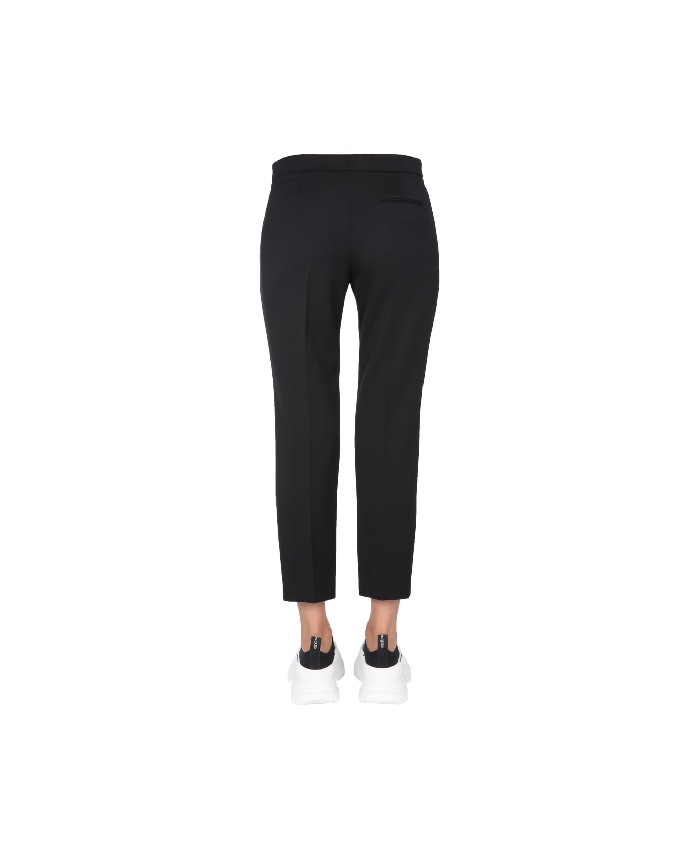 Alexander McQueen Cropped Straight Trousers - BLACK