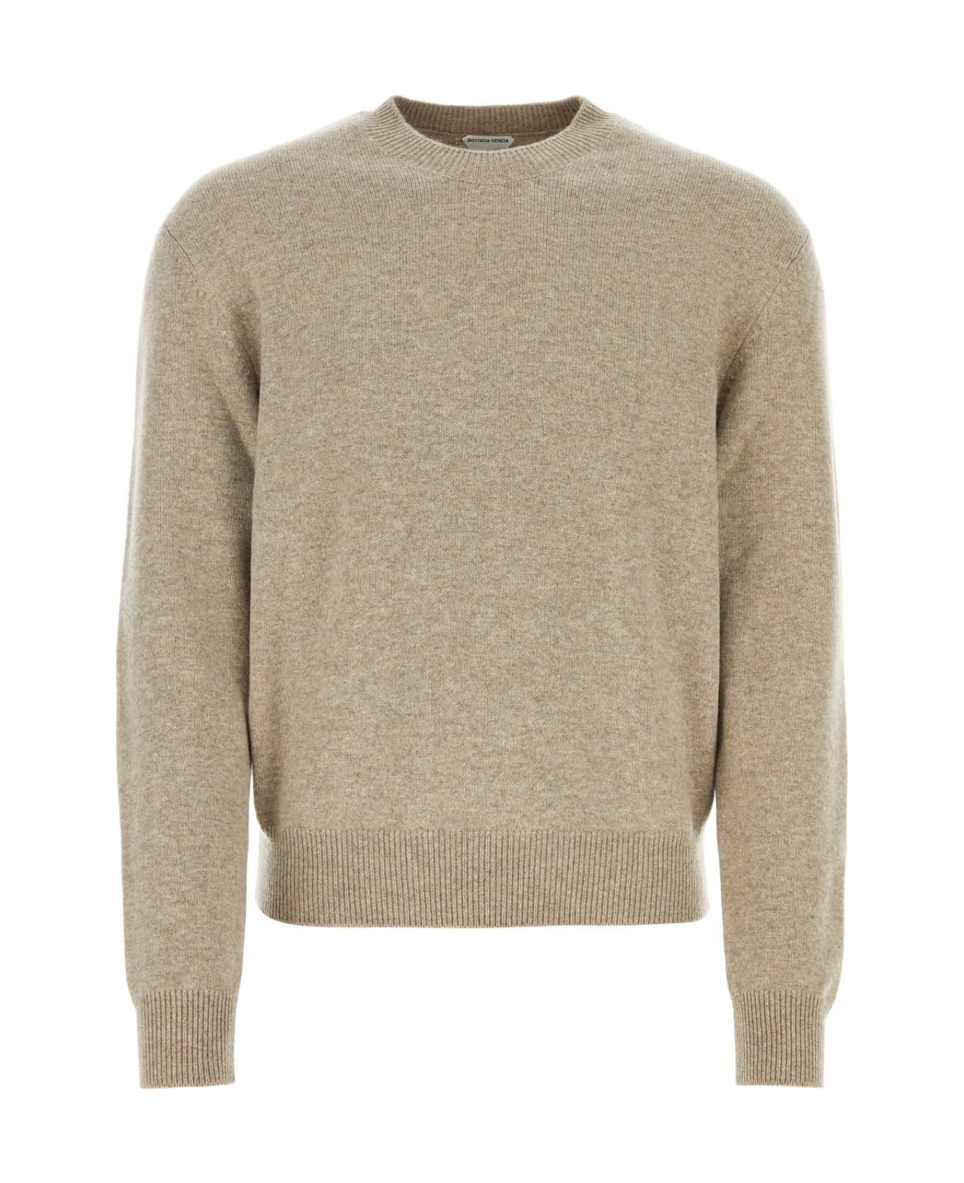 Bottega Veneta Cappuccino Stretch Cashmere Blend Sweater - DESERT