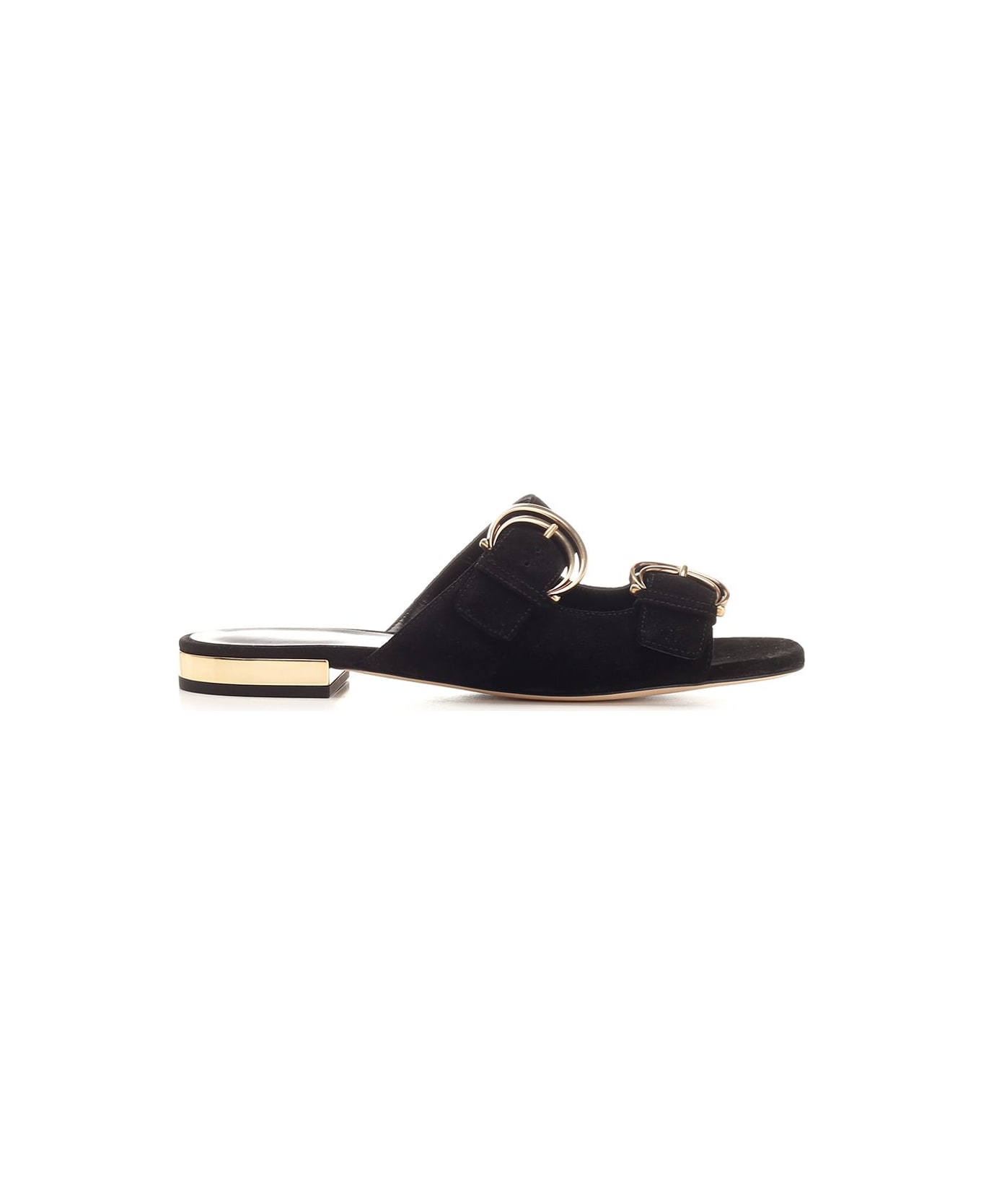 Chloé Alize Flat Double C Buckle Sleepers Black - Black