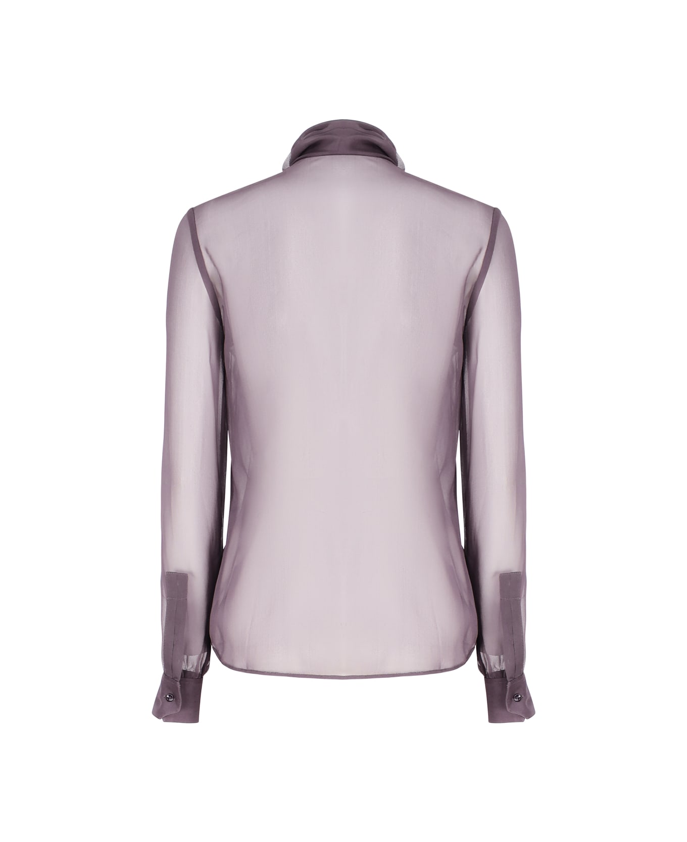 Saint Laurent Silk Lavallière Collar Shirt - Fumé ブラウス
