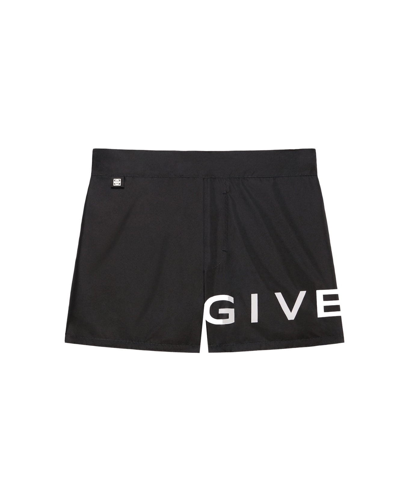 Givenchy Branding Print Short Swimwear - Black