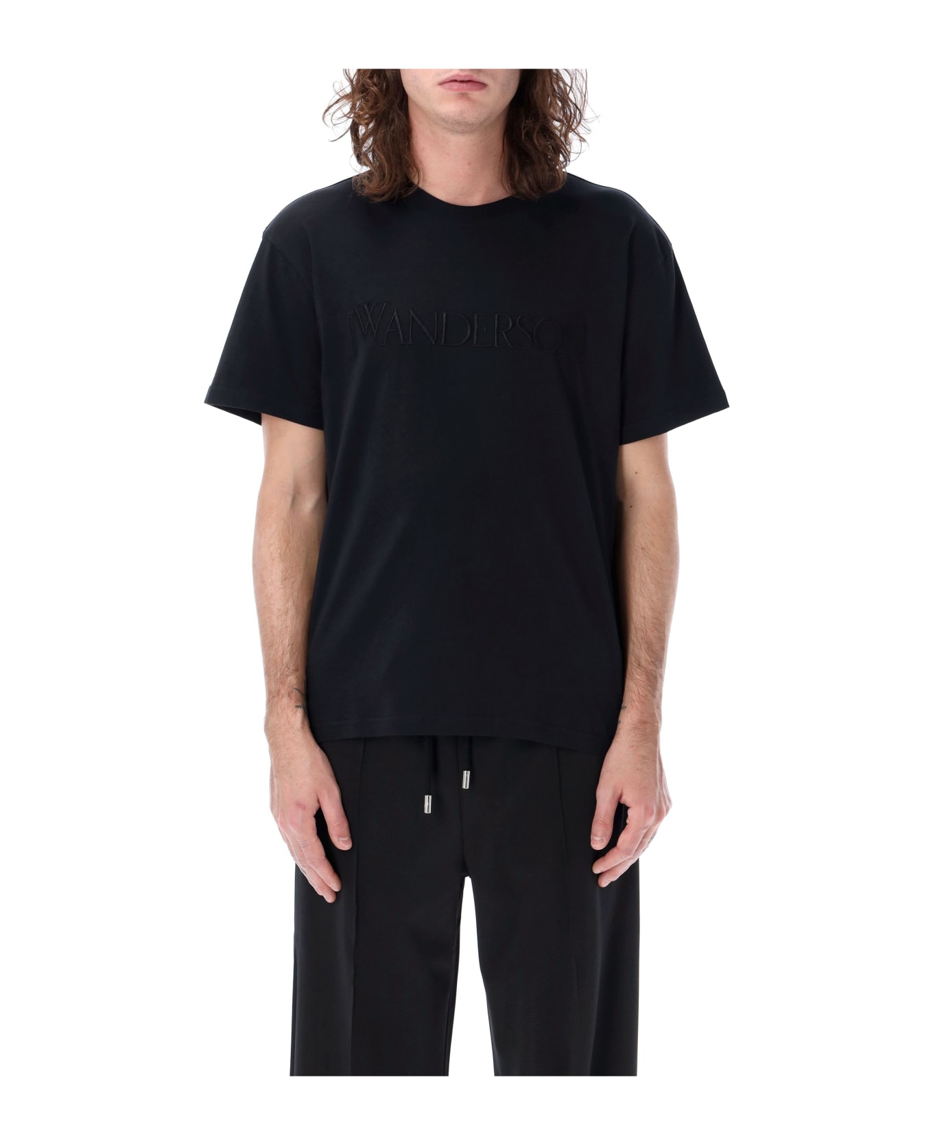 J.W. Anderson T-shirt With Logo Embroidery - BLACK