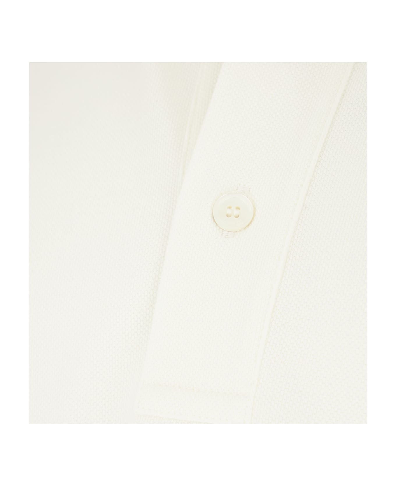 Lanvin White Piquet Polo Shirt - OPTIC WHITE