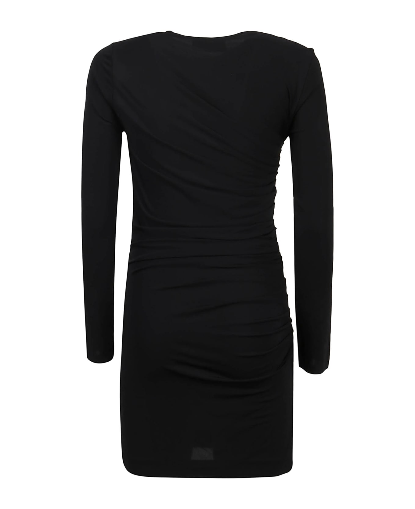Dsquared2 Ruched Long Sleeve Mini Dress - Black ワンピース＆ドレス