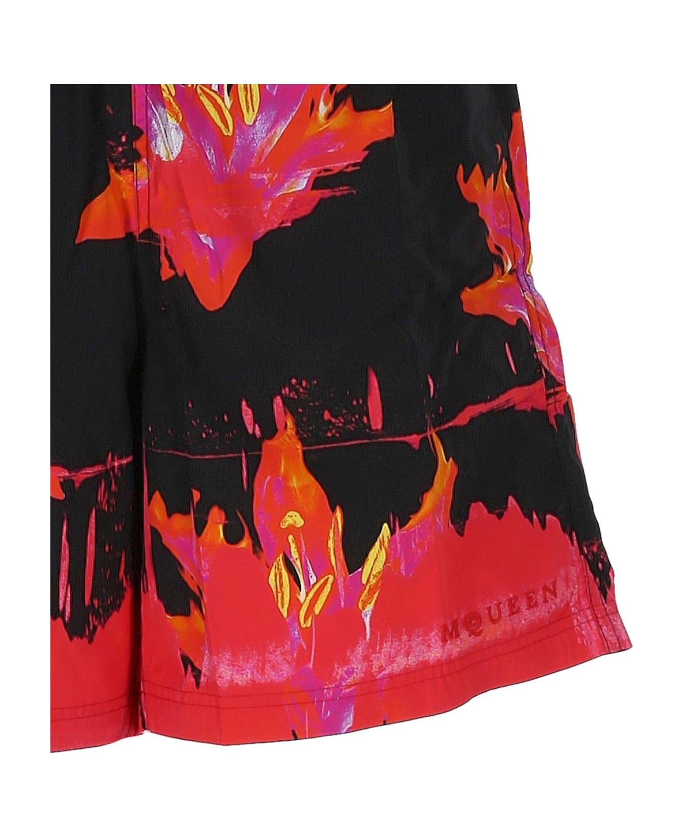 Alexander McQueen Gaphic Printed Swim Shorts - Nero e Rosso