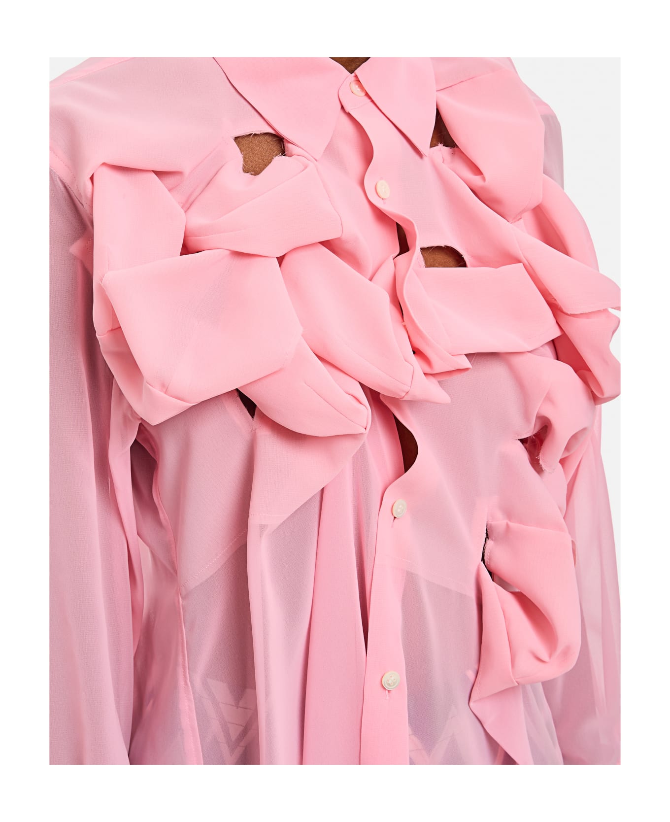 Comme des Garçons See-trough Georgette Shirt - Pink