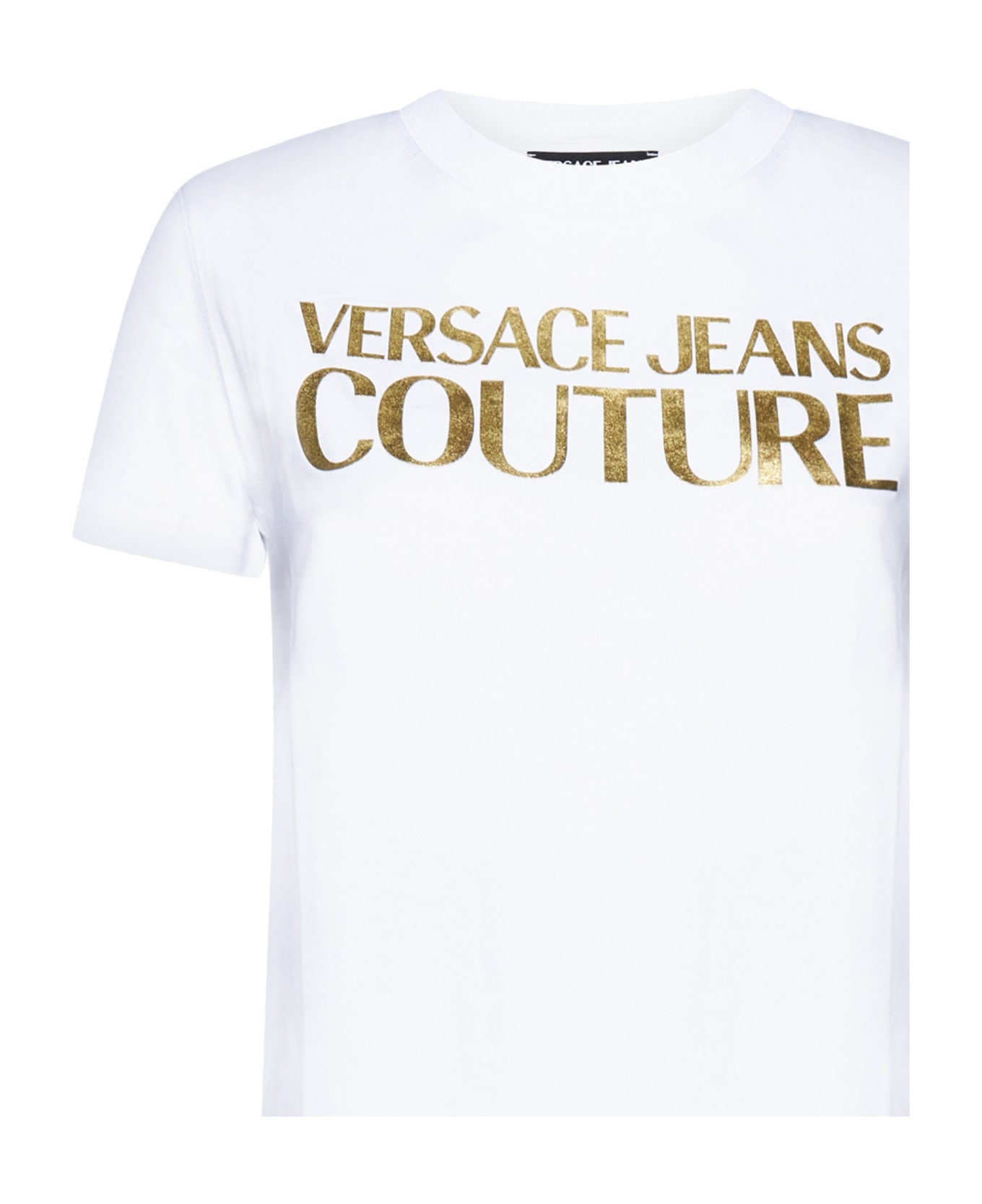 Versace Jeans Couture T-shirt With Logo - White gold