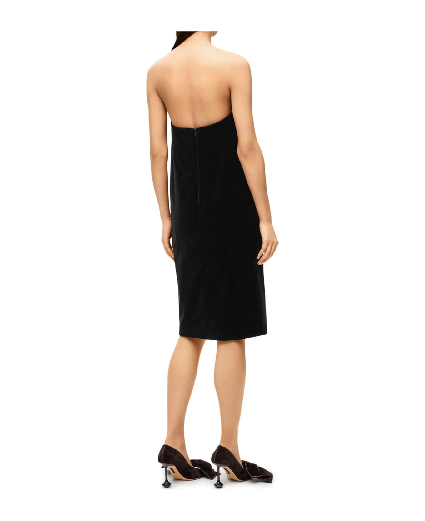 Loewe Bustier Velvet Dress - Black