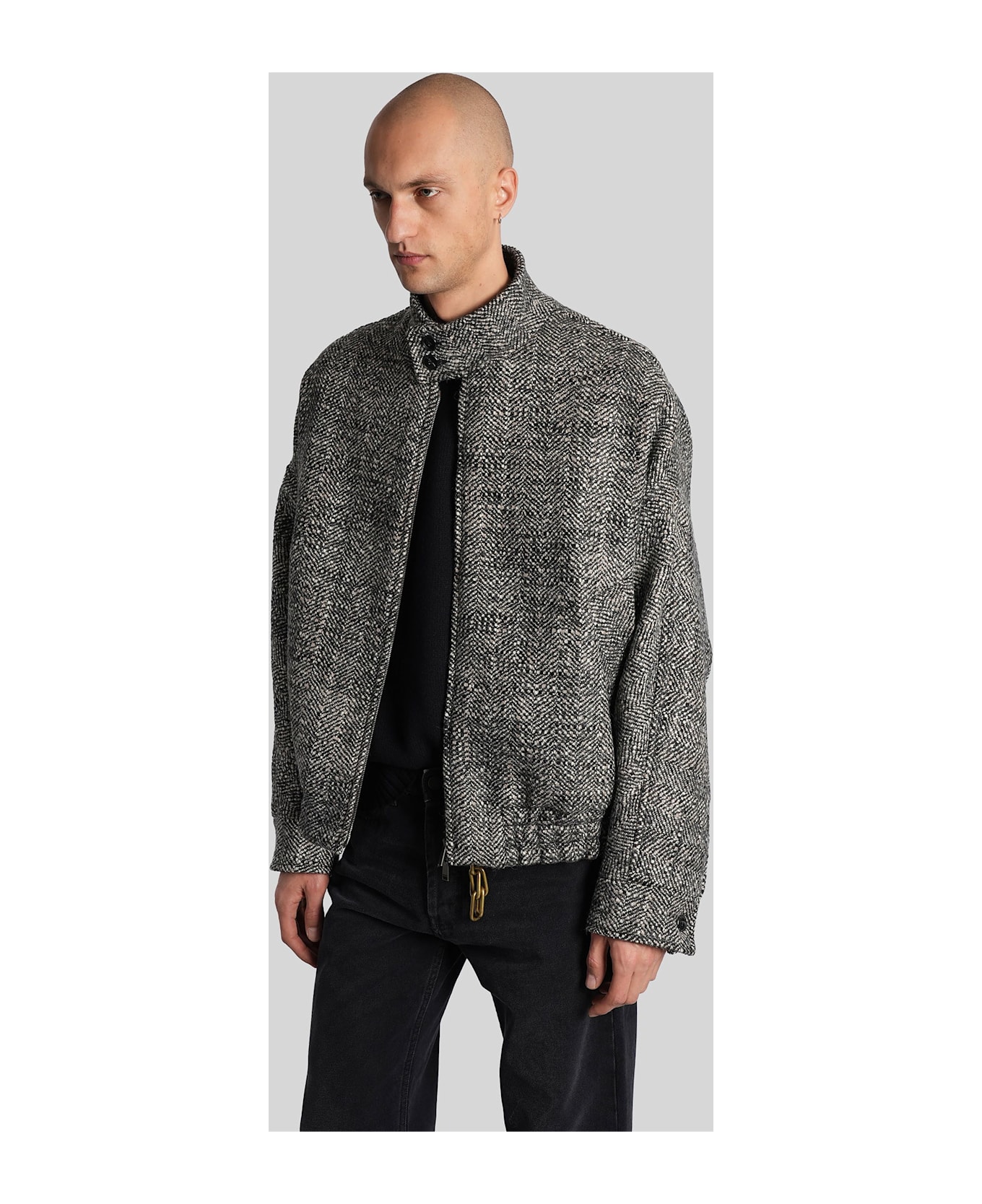 DARKPARK Lee Casual Jacket In Grey Wool - grey