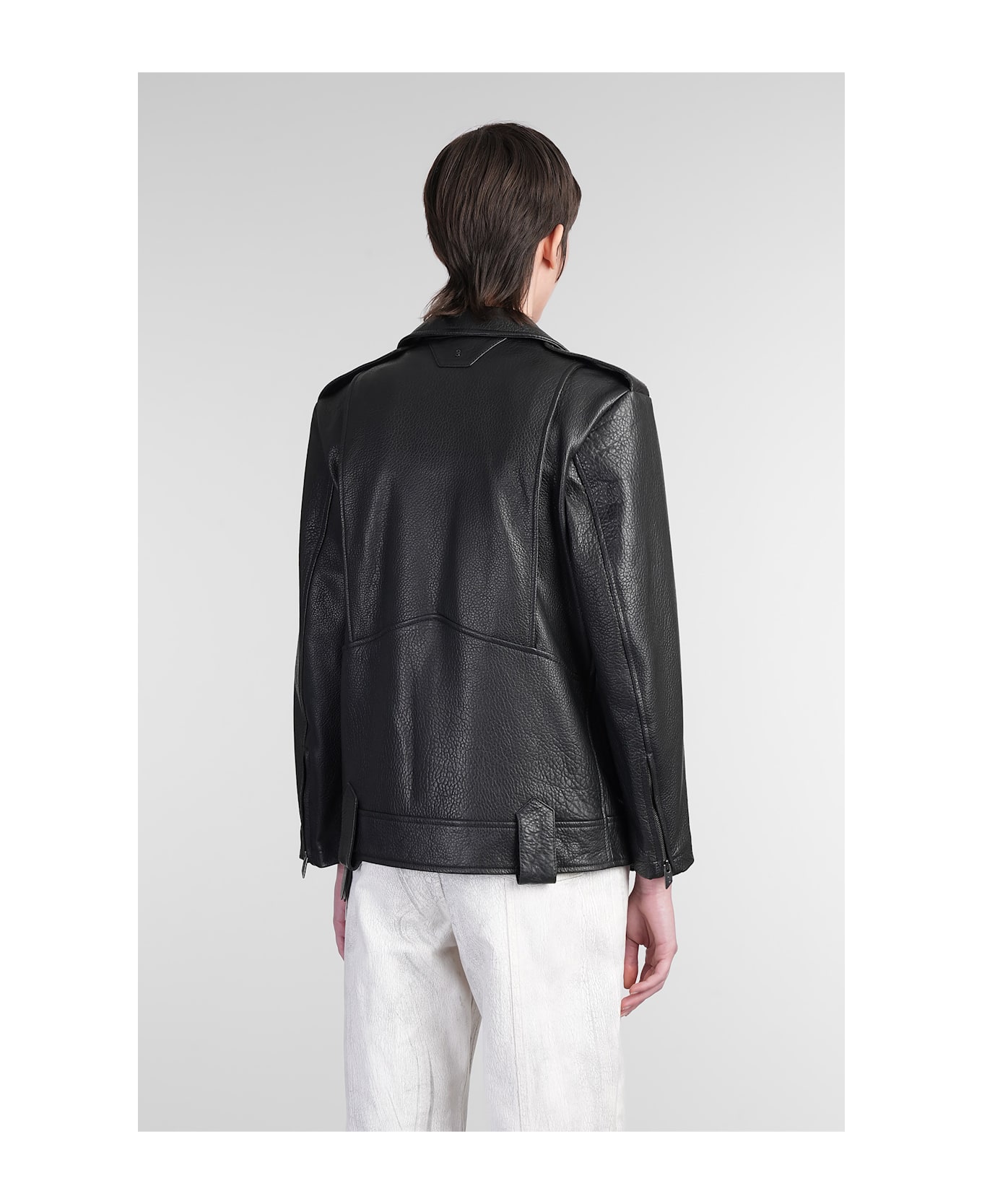 Salvatore Santoro Biker Jacket In Black Leather - black
