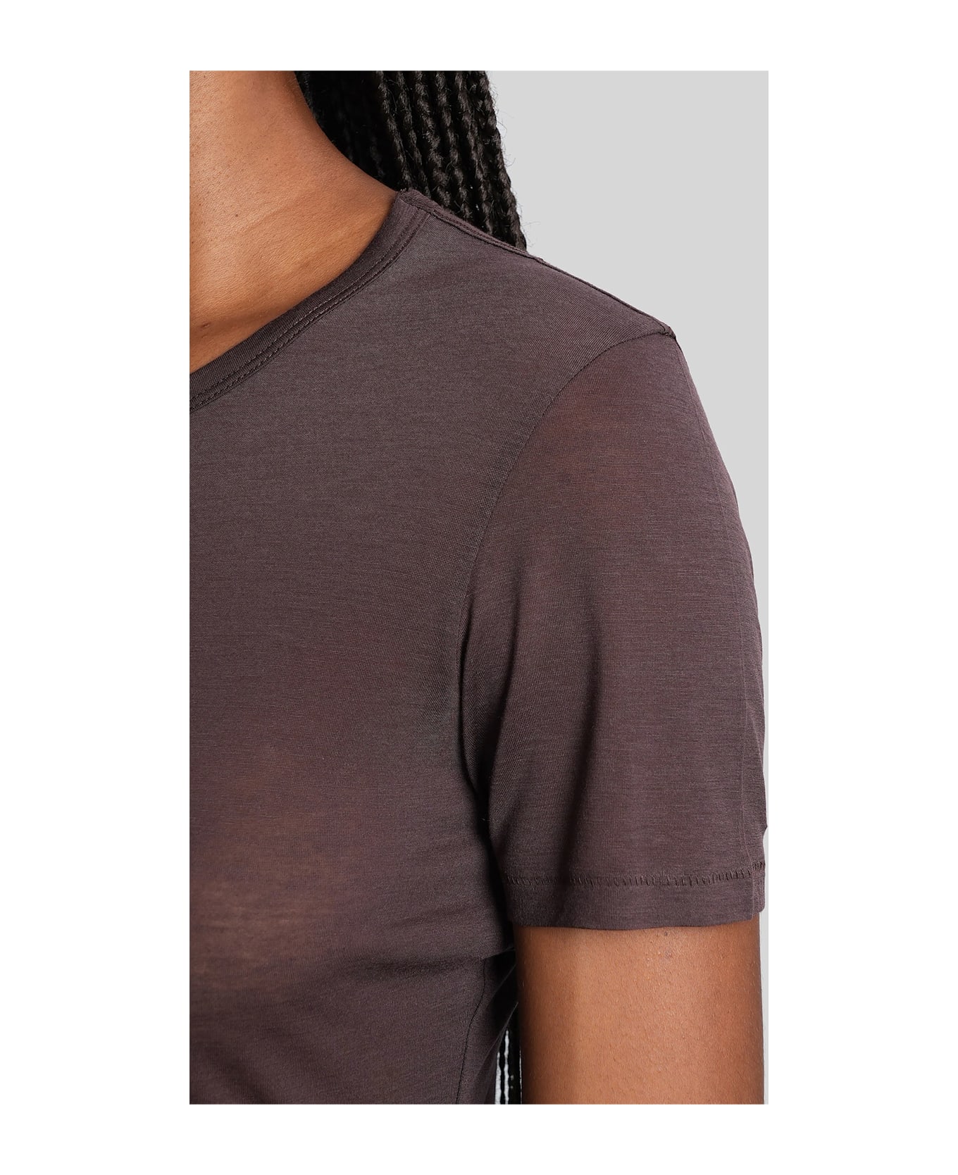 Anine Bing Sylvie T-shirt In Brown Wool And Polyester - brown