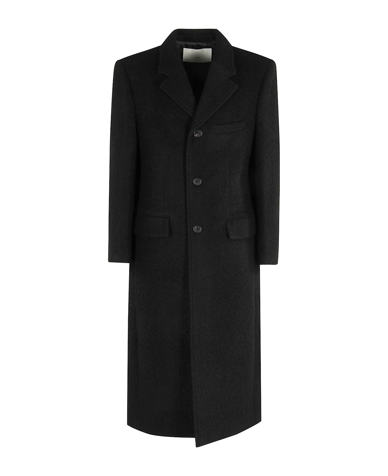 Dunst Unisex 2-way 3 Button Boucle Wool Coat - Bk Black