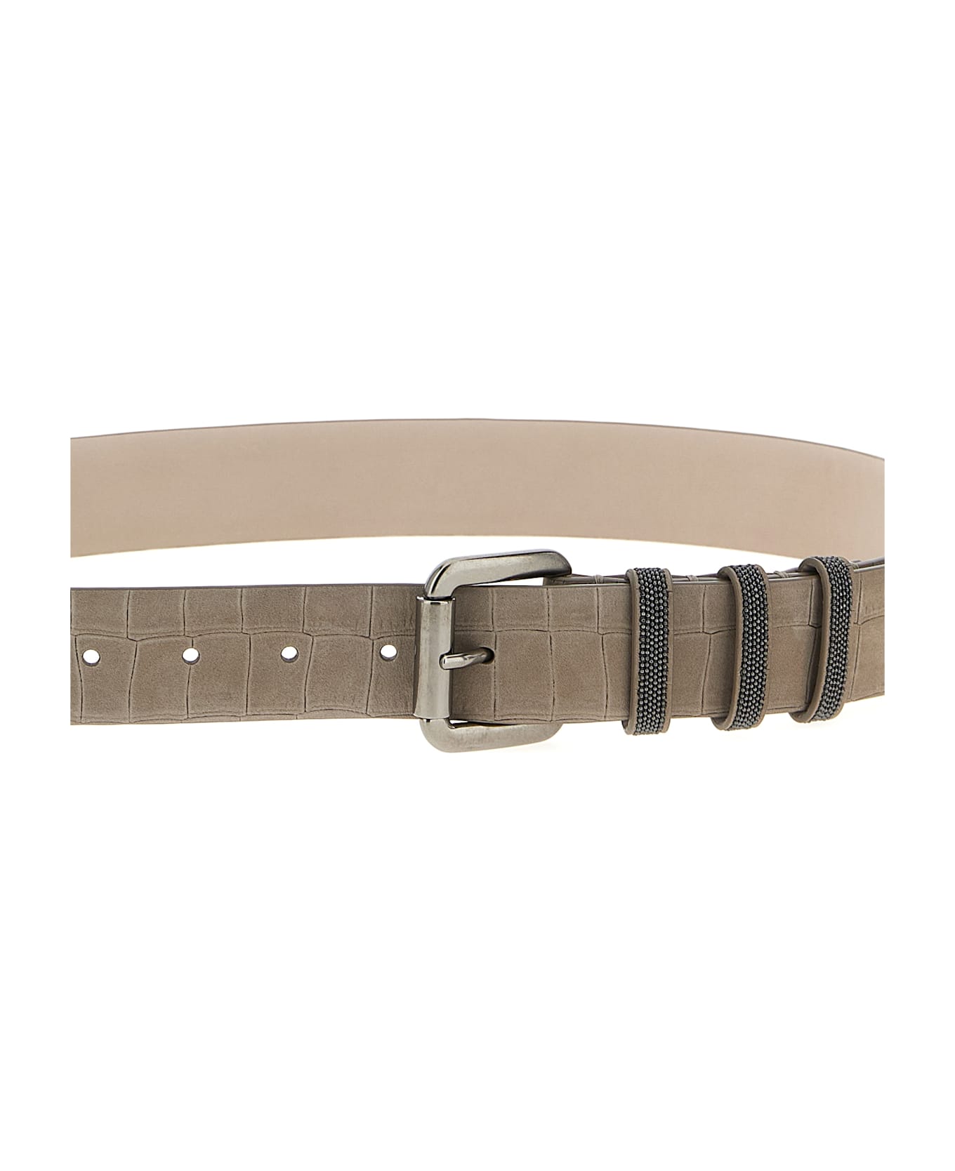 Brunello Cucinelli 
shiny Loops
 Belt - Gray