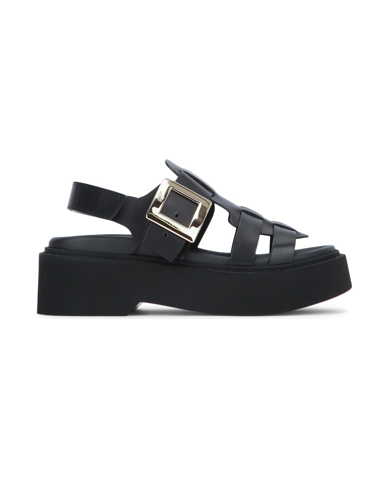 Roger Vivier Viv Rangers High Metal Sandal - NERO