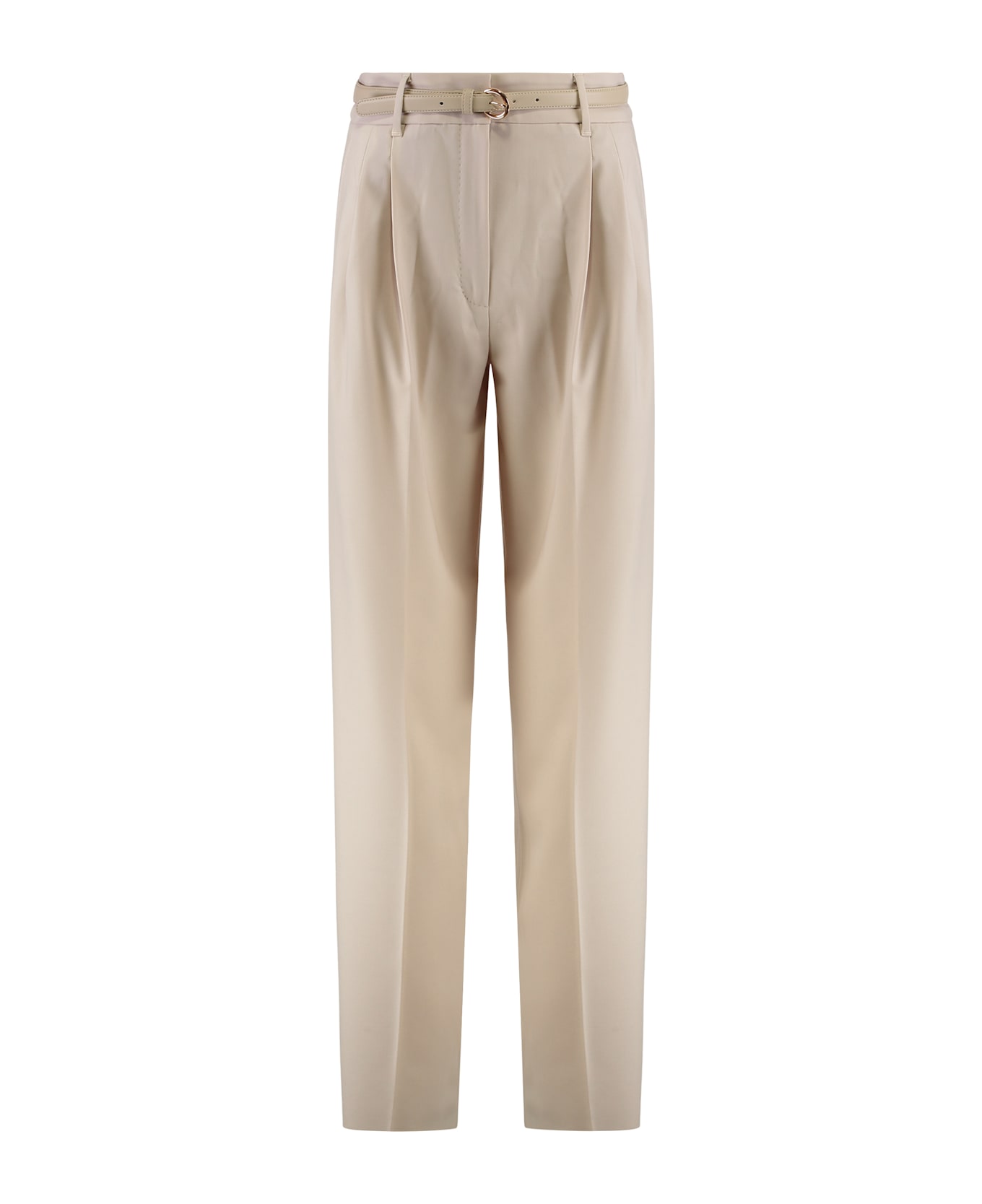 Max Mara Studio Stretch Wool Pants - Beige