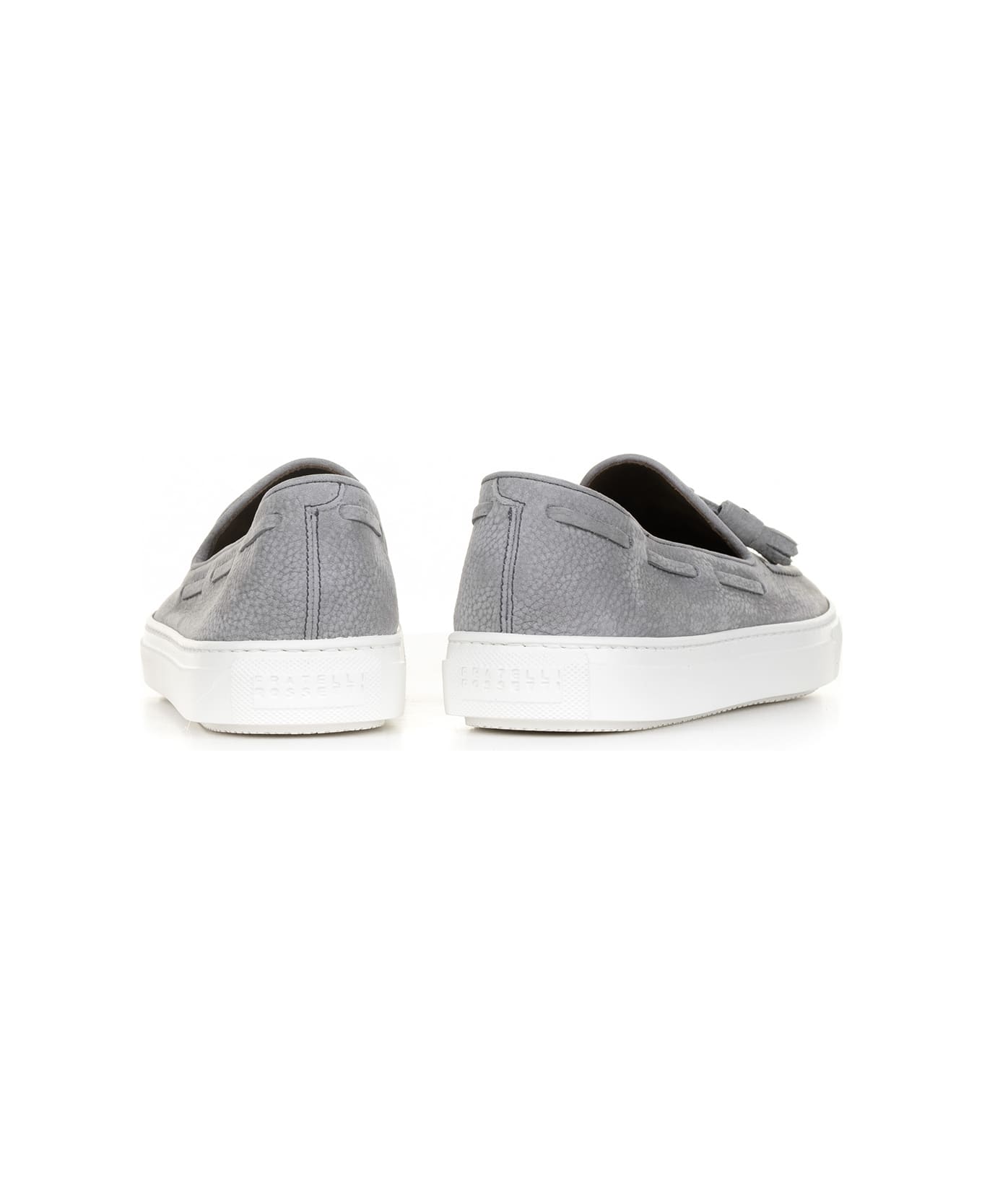 Fratelli Rossetti One Moccasin In Gray Suede And Rubber Sole - GRIGIO ローファー＆デッキシューズ